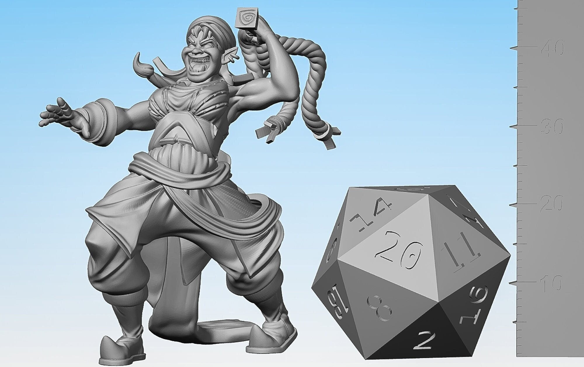THUG "Half-Orc Bedouin" | Dungeons and Dragons | DnD | Pathfinder | Tabletop | RPG | Hero Size | 28 mm-Role Playing Miniatures
