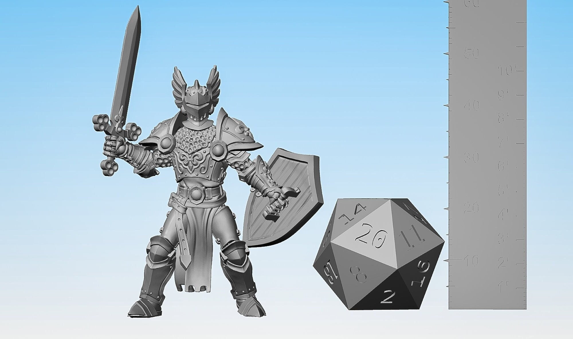 KNIGHT "Sword & Shield" #01-Role Playing Miniatures