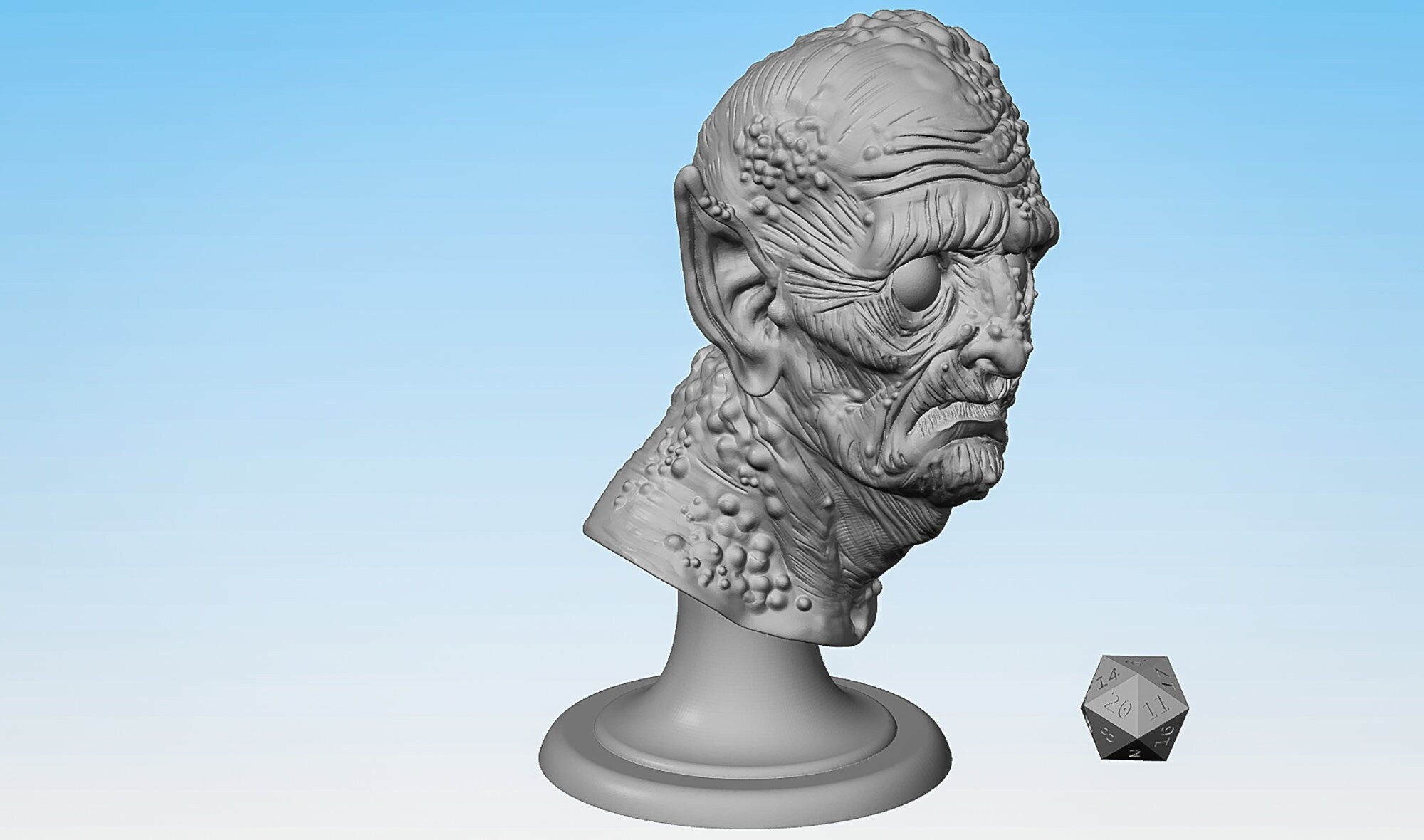 ZOMBIE BUST 15 cm | Figurine | Collectors | Lord of the Rings | Dungeons & Dragons | Pathfinder | 3D Print | Hero Size-Figurines