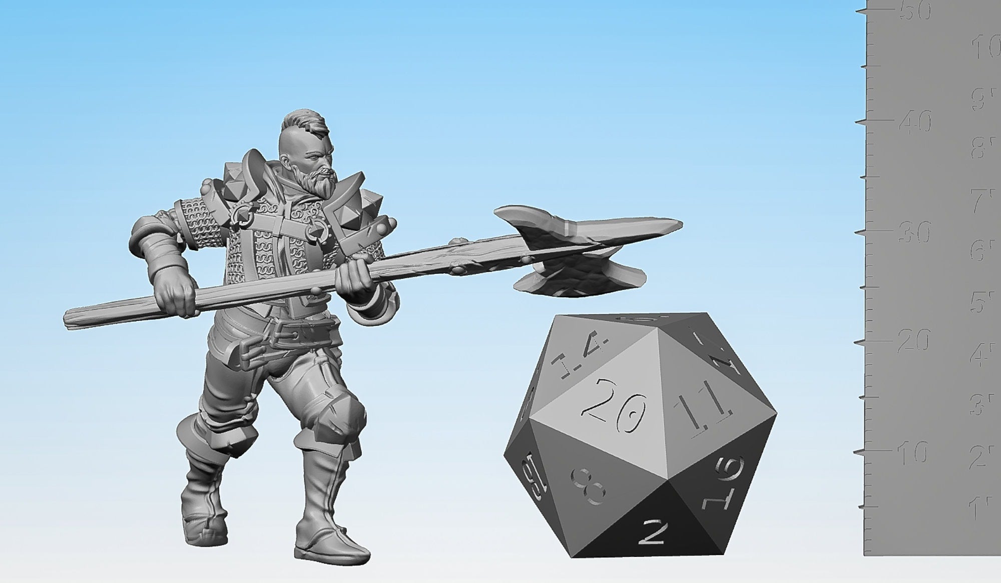 WITCH HUNTER Fighter #03 "Halberd"-Role Playing Miniatures