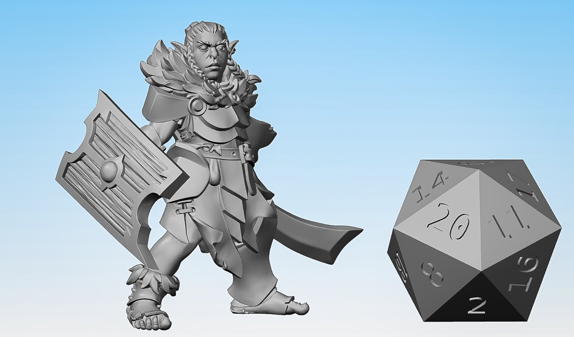 HOBGOBLIN (f) "Warrior" Sword & Shield | Dungeons and Dragons | DnD | Pathfinder | Tabletop | RPG | Hero Size | 28 mm-Role Playing Miniatures