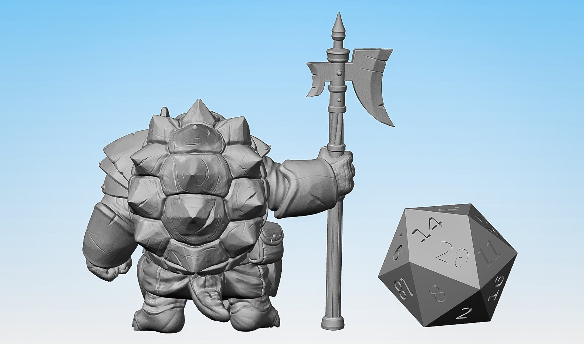 TORTLE "Halberd" | Dungeons and Dragons | DnD | Pathfinder | Tabletop | RPG | Hero Size | 28 mm-Role Playing Miniatures