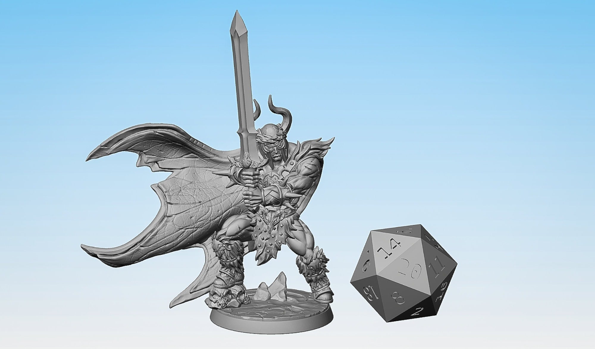 BARBARIAN 2h Sword "Krommir Stronghammer" | Dungeons and Dragons | DnD | Pathfinder | Tabletop | RPG | Hero Size | 28 mm-Role Playing Miniatures