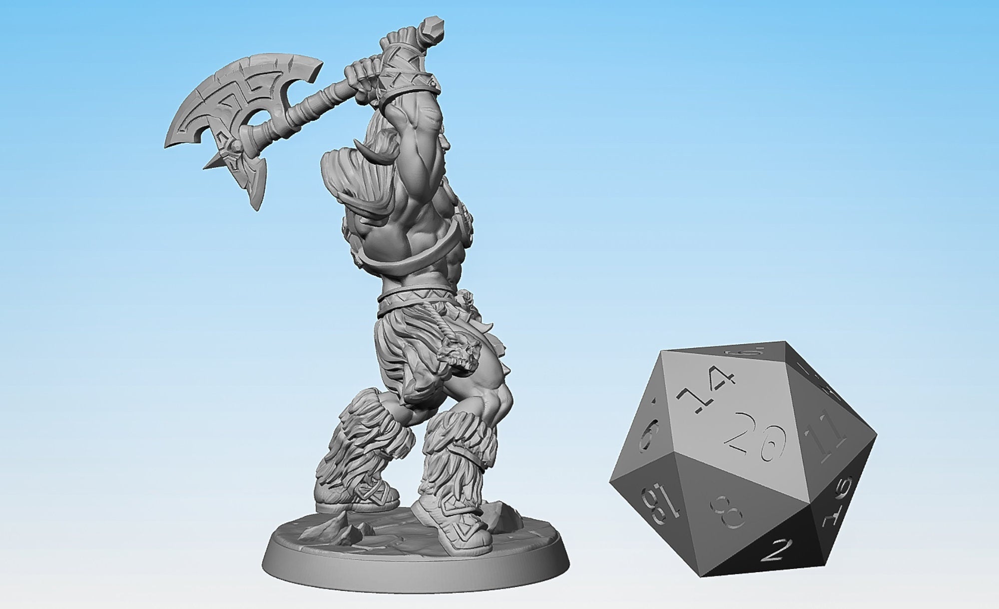 BARBARIAN Waraxe "Dragonpeak Barbarian B (m)" | Dungeons and Dragons | DnD | Pathfinder | Tabletop | RPG | Hero Size | 28 mm-Role Playing Miniatures