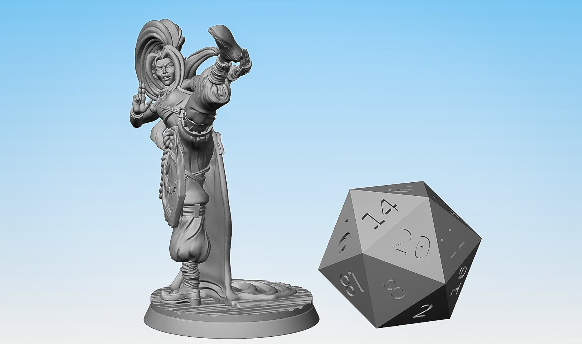 ELVEN MONK "Kick"-Role Playing Miniatures