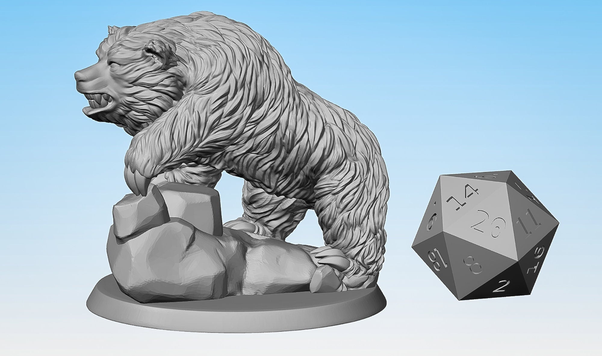 BEAR "Prowling" | Dungeons and Dragons | DnD | Pathfinder | Tabletop | RPAG | Hero Size | 28 mm-Role Playing Miniatures