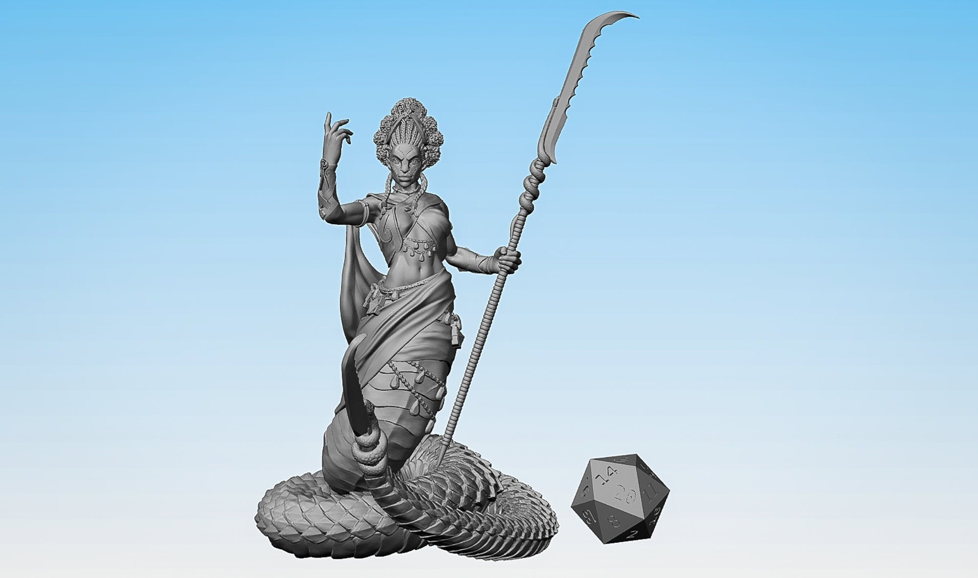 YUANTI "Cleric Queen" | Dungeons and Dragons | DnD | Pathfinder | Tabletop | RPG | Hero Size | 28 mm-Role Playing Miniatures