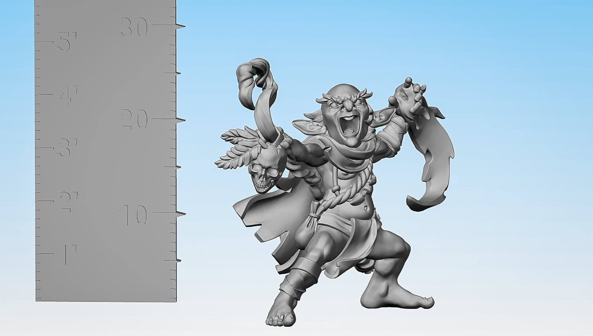 GOBLIN "Necromancer" | Dungeons and Dragons | DnD | Pathfinder | Tabletop | RPG | Hero Size | 28 mm-Role Playing Miniatures