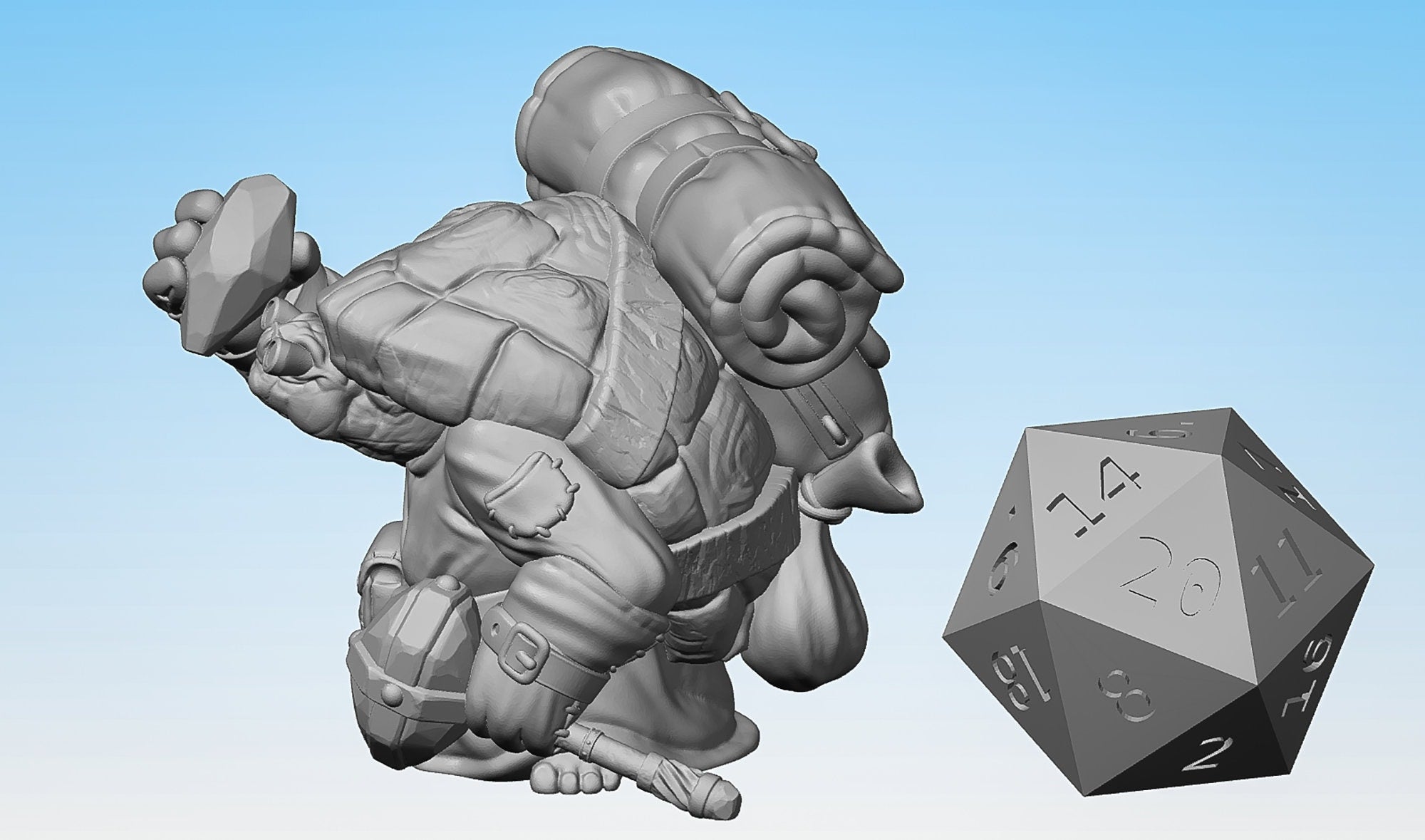 TORTLE "Artificer" | Dungeons and Dragons | DnD | Pathfinder | Tabletop | RPG | Hero Size | 28 mm-Role Playing Miniatures