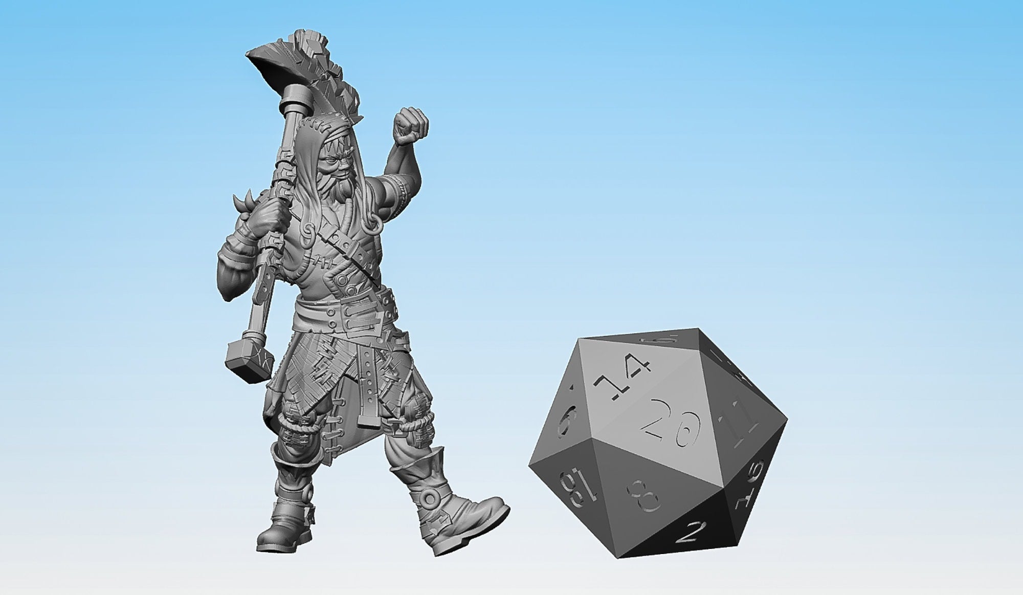 BANDIT (1B) "Hammer" | Dungeons and Dragons | DnD | Pathfinder | Tabletop | RPG | Hero Size | 28 mm-Role Playing Miniatures