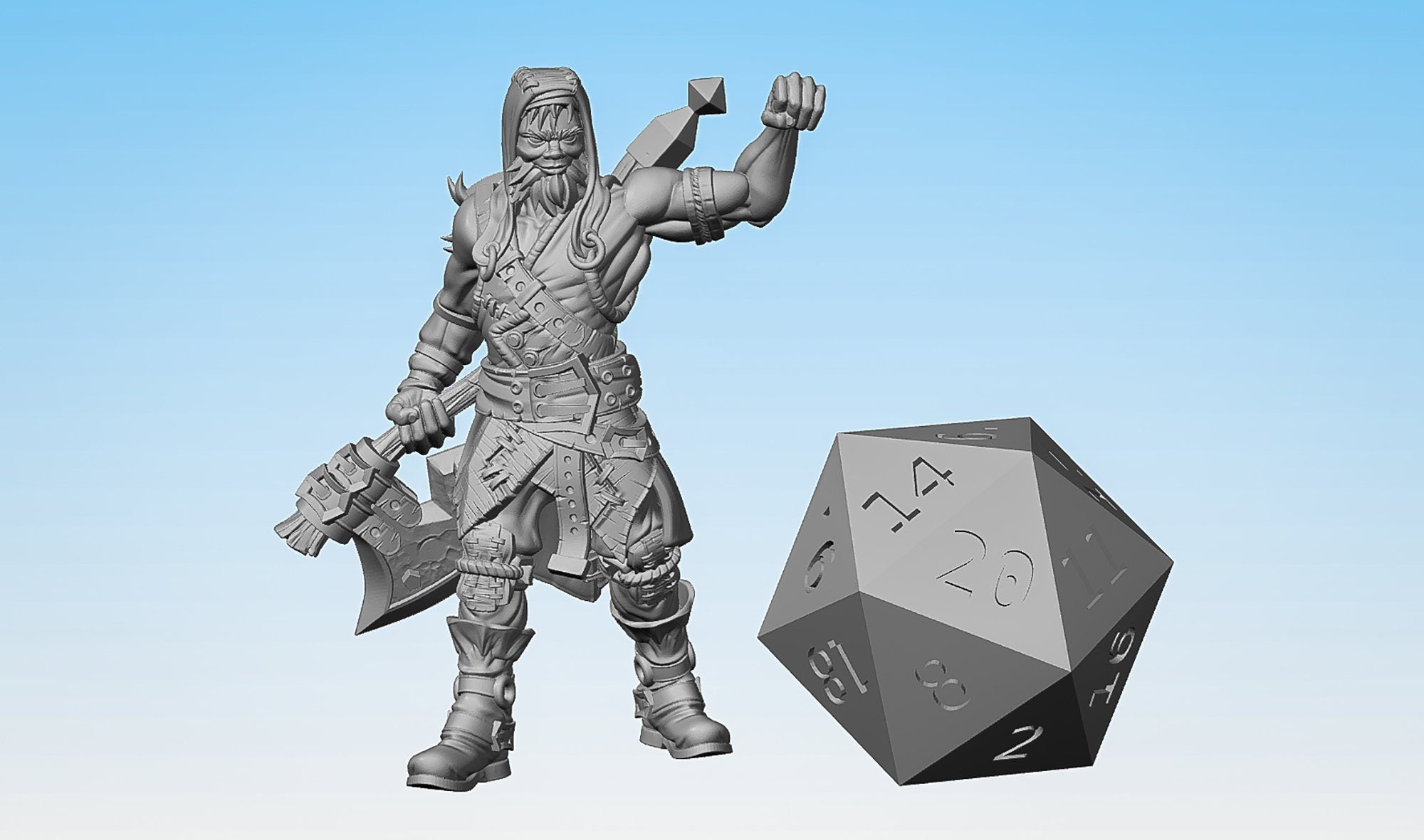 BANDIT (2A) "Greataxe" | Dungeons and Dragons | DnD | Pathfinder | Tabletop | RPG | Hero Size | 28 mm-Role Playing Miniatures