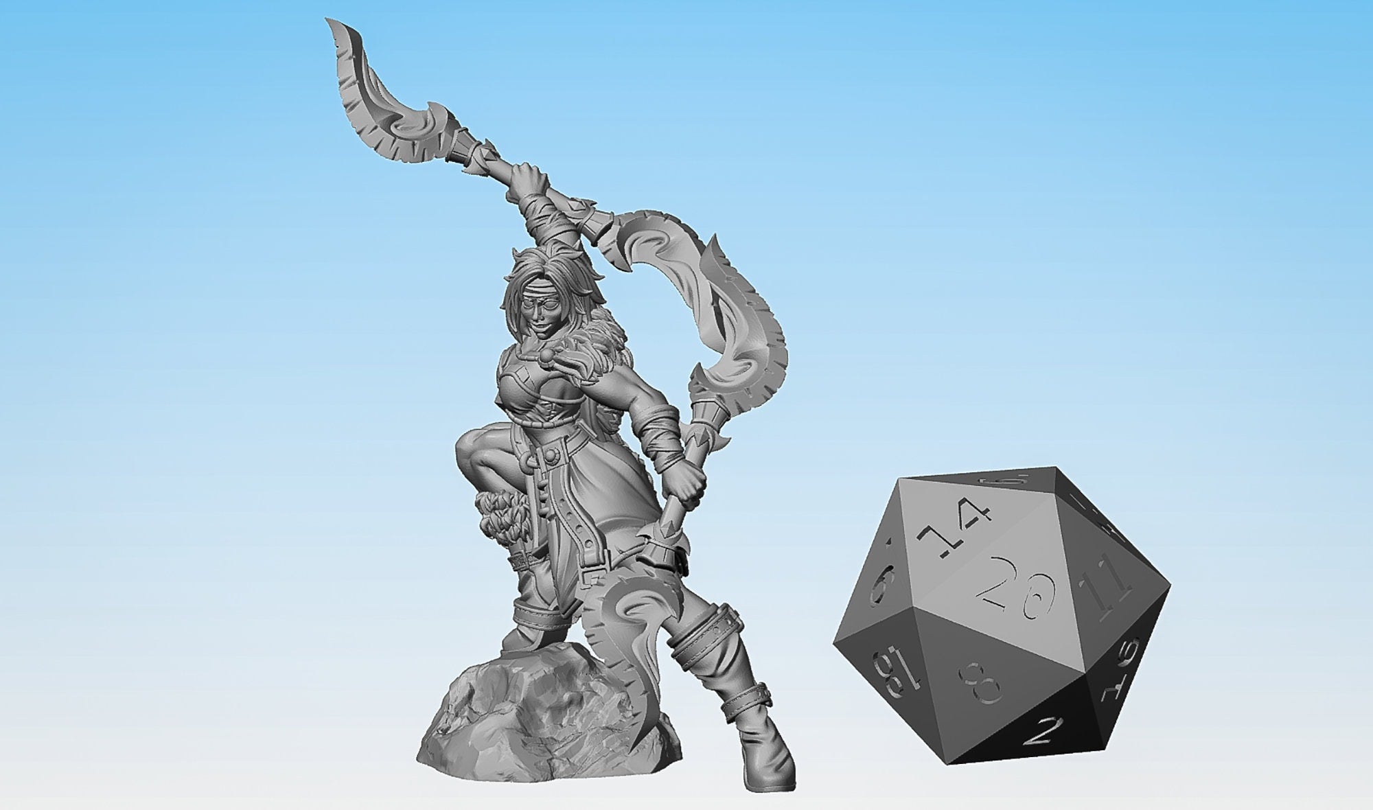 Rogue (w) "Verdant Rogue, Long Swords" | Dungeons and Dragons | DnD | Pathfinder | Tabletop | RPG | Hero Size | 28 mm-Role Playing Miniatures
