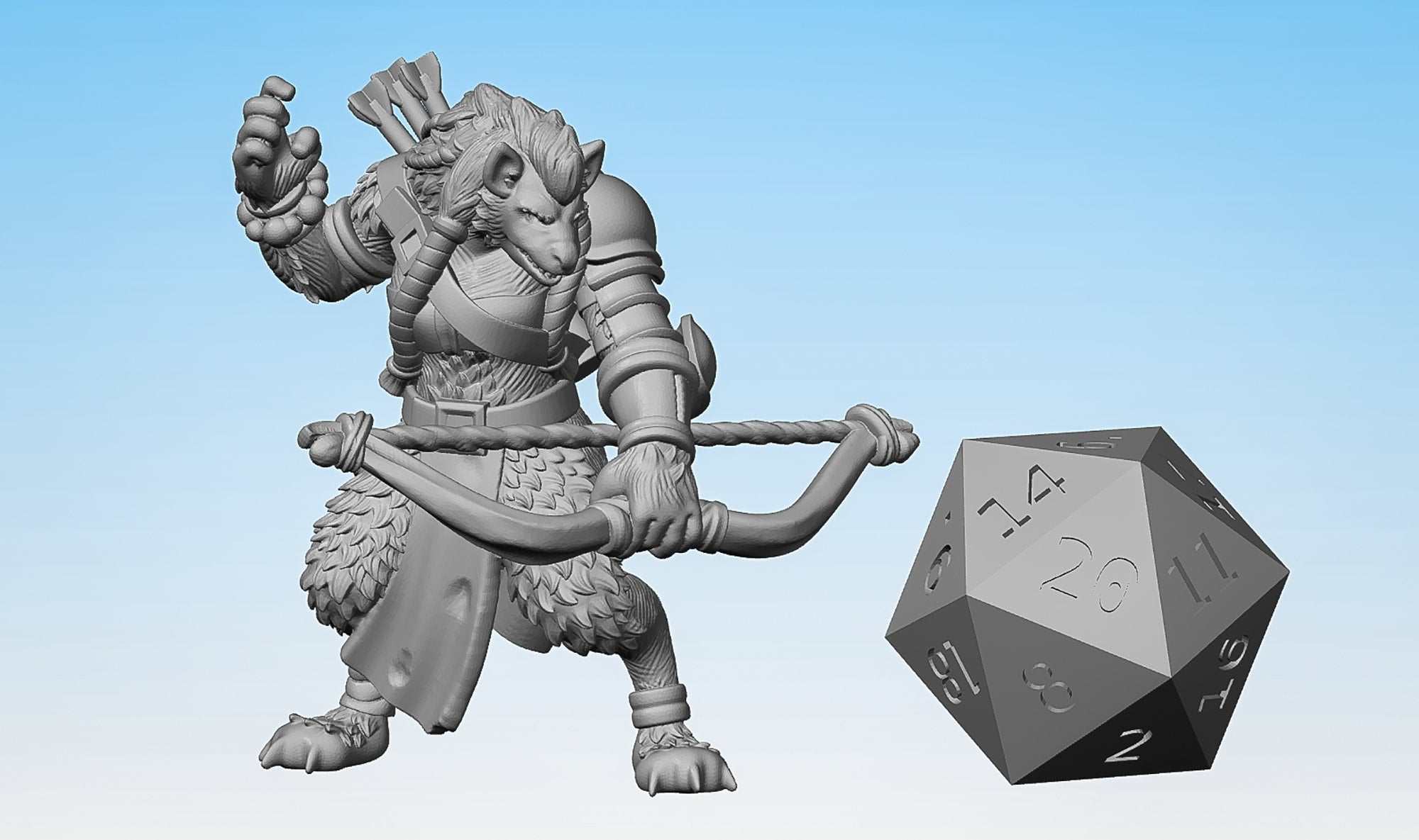 GNOLL (f) "Ranger" | Dungeons and Dragons | DnD | Pathfinder | Tabletop | RPG | Hero Size | 28 mm-Role Playing Miniatures