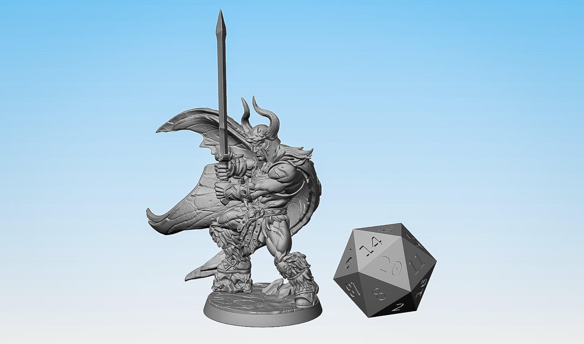 BARBARIAN 2h Sword "Krommir Stronghammer" | Dungeons and Dragons | DnD | Pathfinder | Tabletop | RPG | Hero Size | 28 mm-Role Playing Miniatures