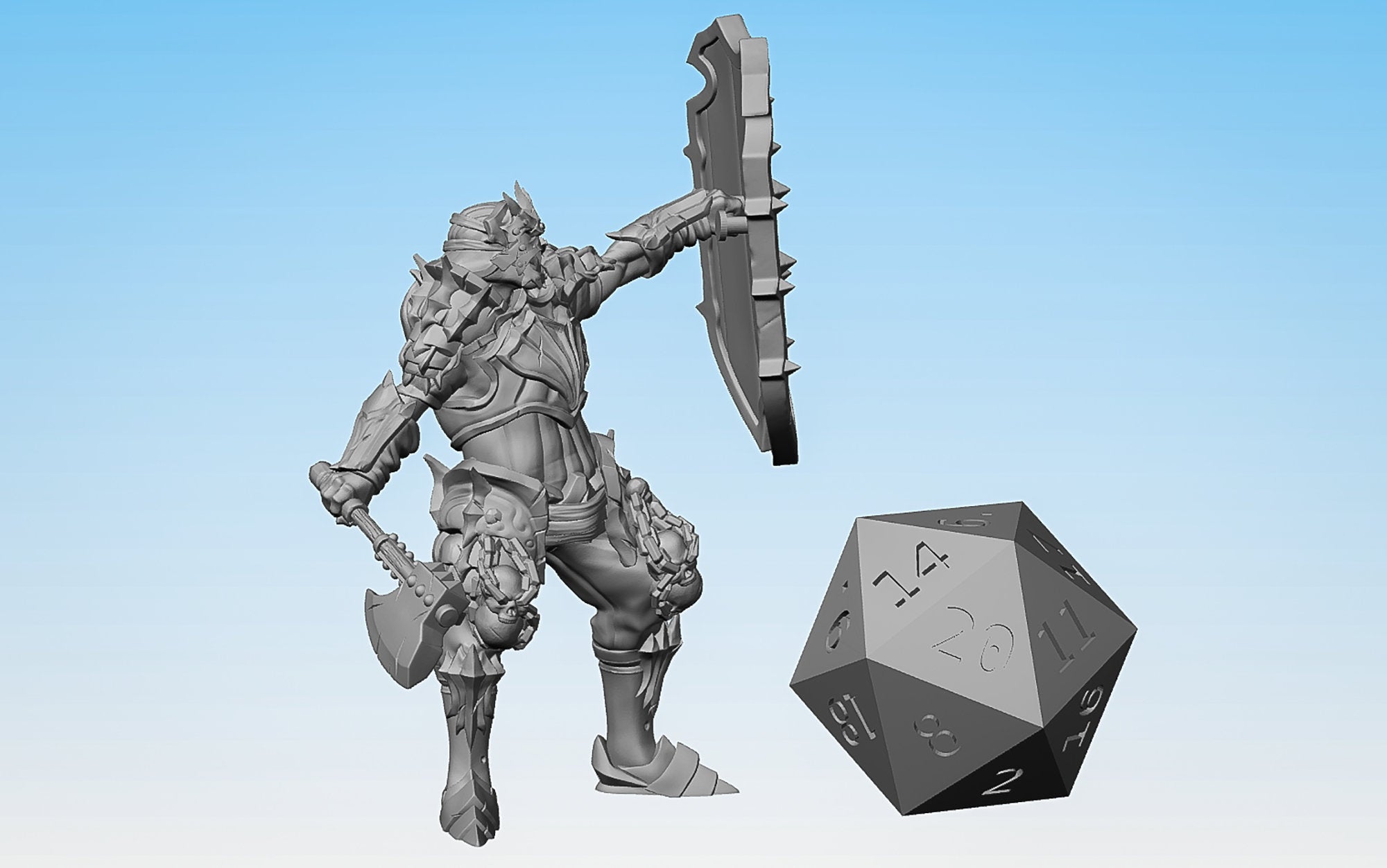FIGHTER "Wasteland Marauder B" | Dungeons and Dragons | DnD | Pathfinder | Tabletop | RPG | Hero Size | 28 mm-Role Playing Miniatures