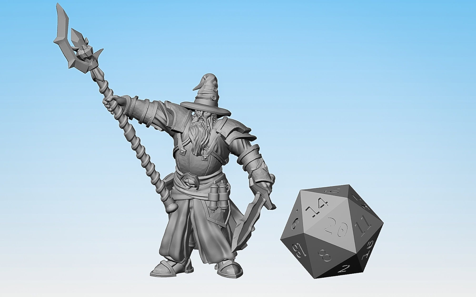 MAGE "War Wizard" | Dungeons and Dragons | | DnD | Pathfinder | Tabletop | RPG | Hero Size | 28 mm-Role Playing Miniatures