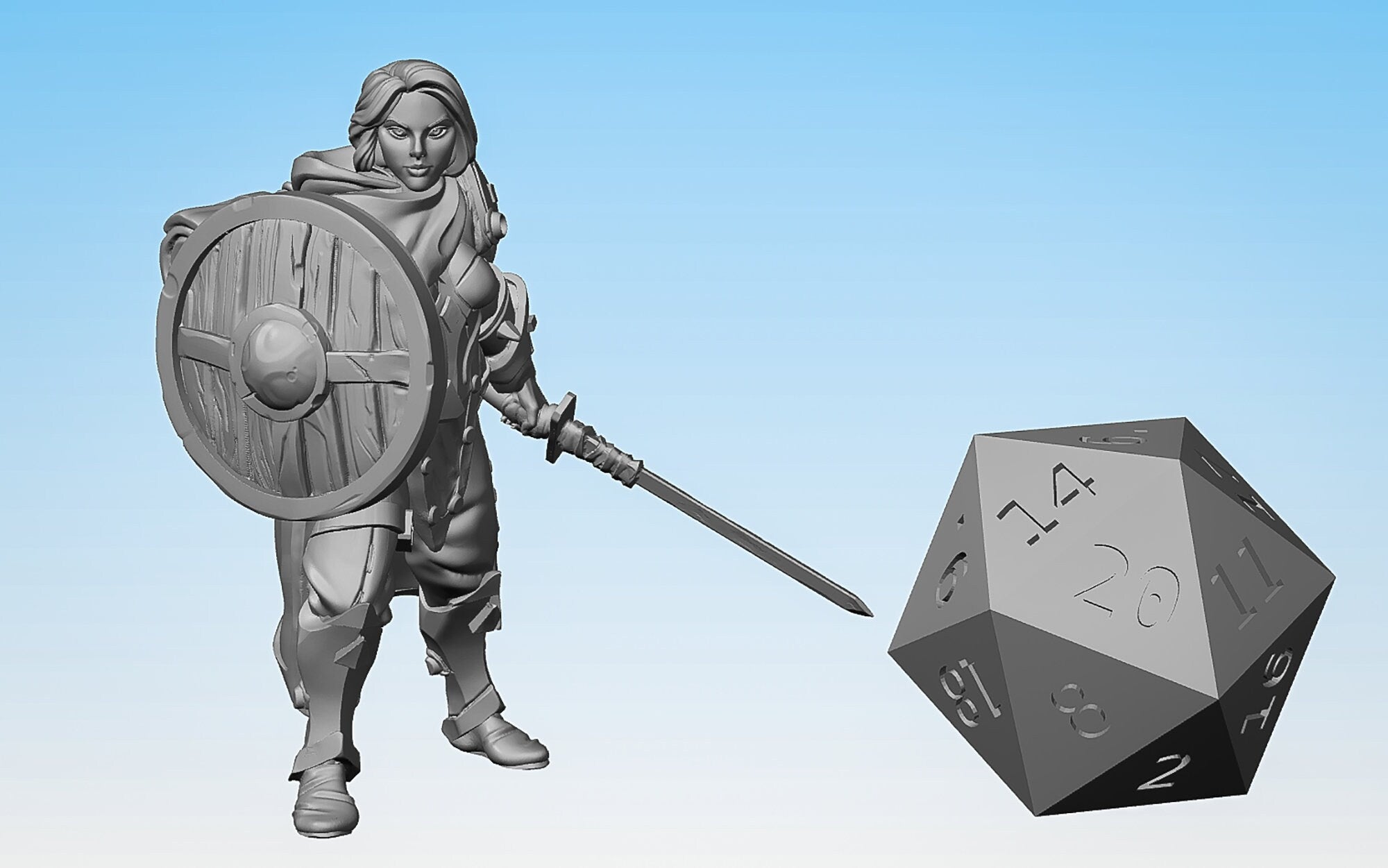 FIGHTER (f) "Wayfarer" | Dungeons and Dragons | | DnD | Pathfinder | Tabletop | RPG | Hero Size | 28 mm-Role Playing Miniatures