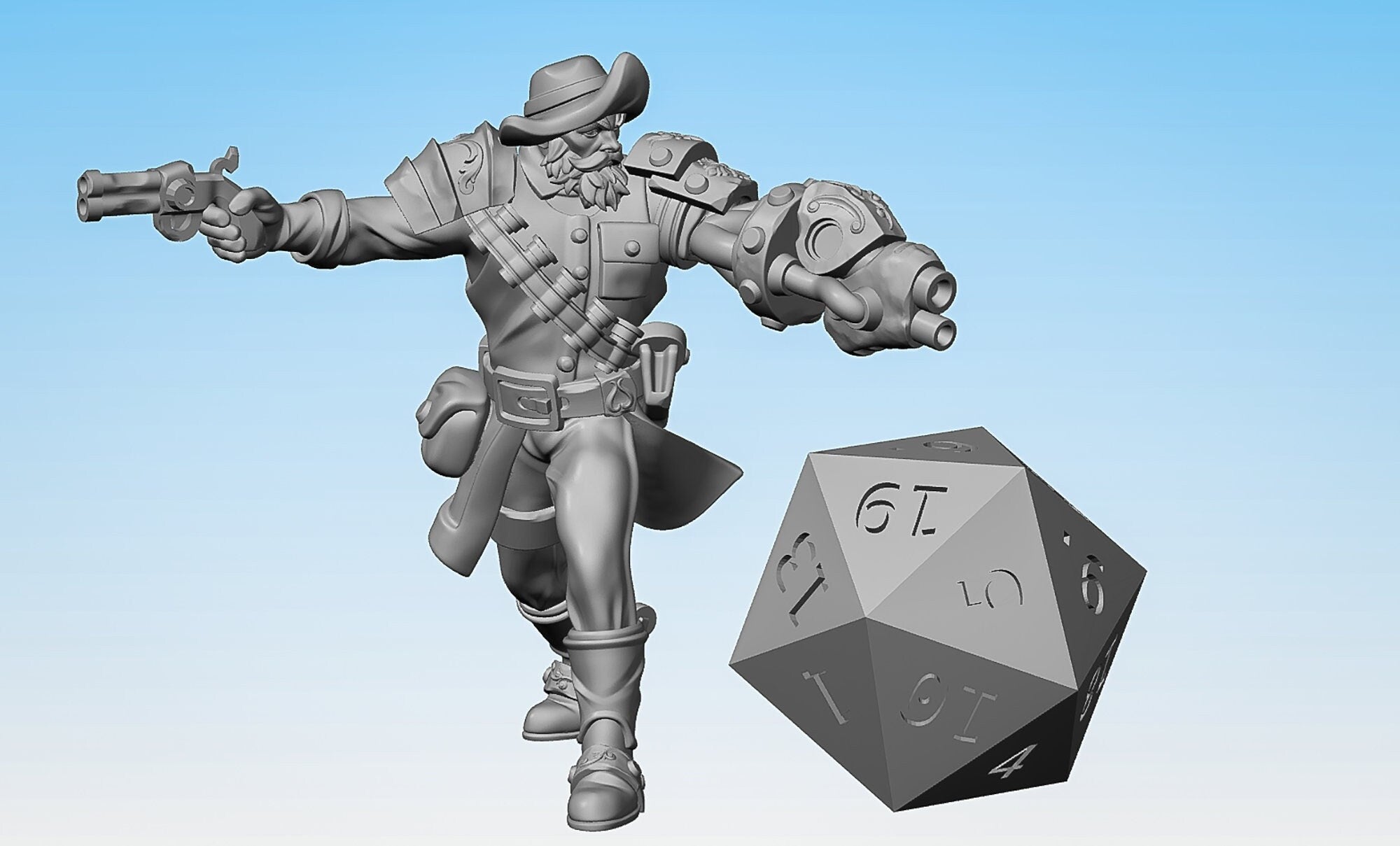 ARTIFICER "Gunslinger A" | Dungeons and Dragons | | DnD | Pathfinder | Tabletop | RPG | Hero Size | 28 mm-Role Playing Miniatures