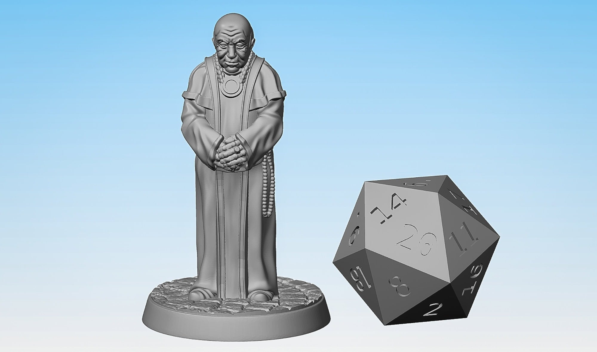VILLAGE PRIEST | Townsfolk Npc | Dungeons and Dragons | DnD | Pathfinder | Tabletop | RPG | Hero Size | 28 mm-Role Playing Miniatures