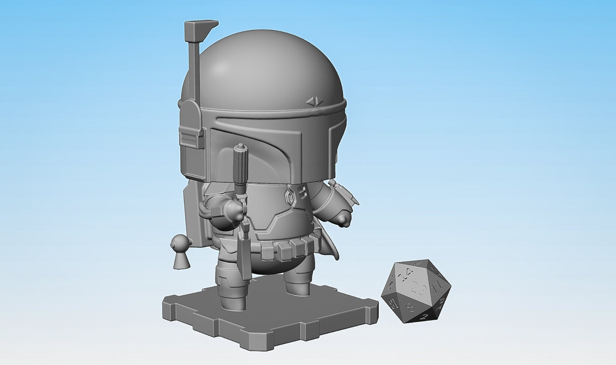 BABY BOBA CHIBI | Fan-Made | Space Galaxy | Far Away | Resin 3D Print Fan-Art | Hero Size-Figurines