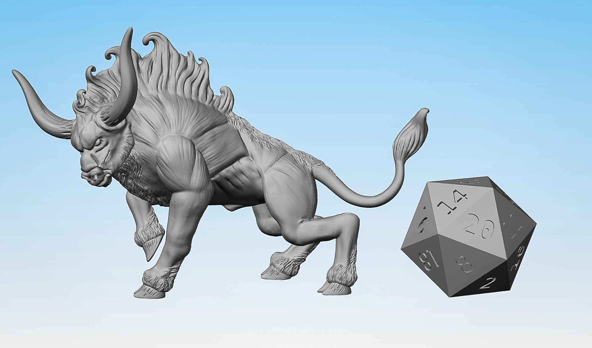BULL | Dungeons and Dragons | DnD | Pathfinder | Tabletop | RPG | Hero Size | 28 mm-Role Playing Miniatures