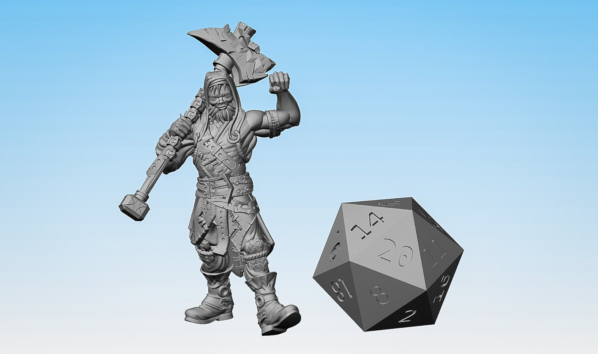 BANDIT (1B) "Hammer" | Dungeons and Dragons | DnD | Pathfinder | Tabletop | RPG | Hero Size | 28 mm-Role Playing Miniatures
