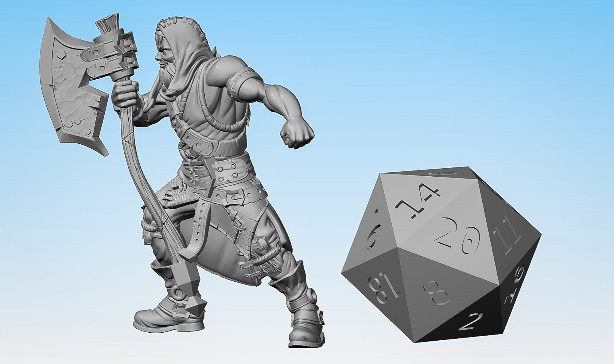 BANDIT (3A) "Greataxe" | Dungeons and Dragons | DnD | Pathfinder | Tabletop | RPG | Hero Size | 28 mm-Role Playing Miniatures