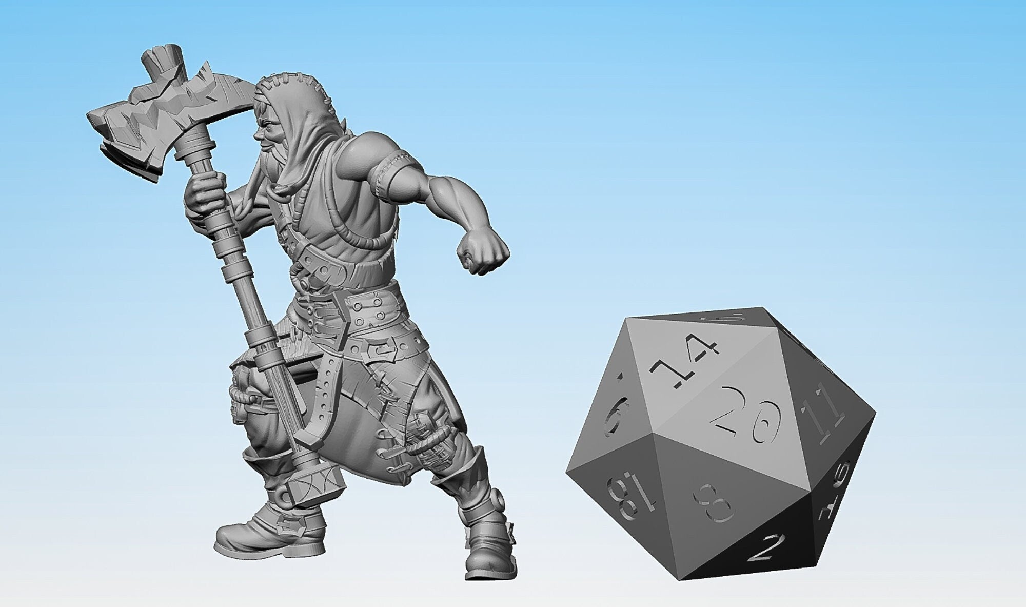 BANDIT (3B) "Hammer" | Dungeons and Dragons | DnD | Pathfinder | Tabletop | RPG | Hero Size | 28 mm-Role Playing Miniatures