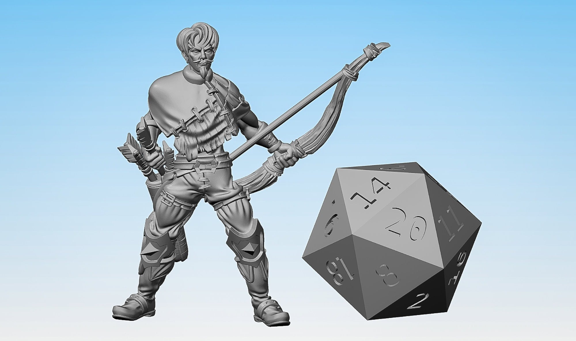 BANDIT (B) "Bow" | Dungeons and Dragons | DnD | Pathfinder | Tabletop | RPG | Hero Size | 28 mmBow-Role Playing Miniatures