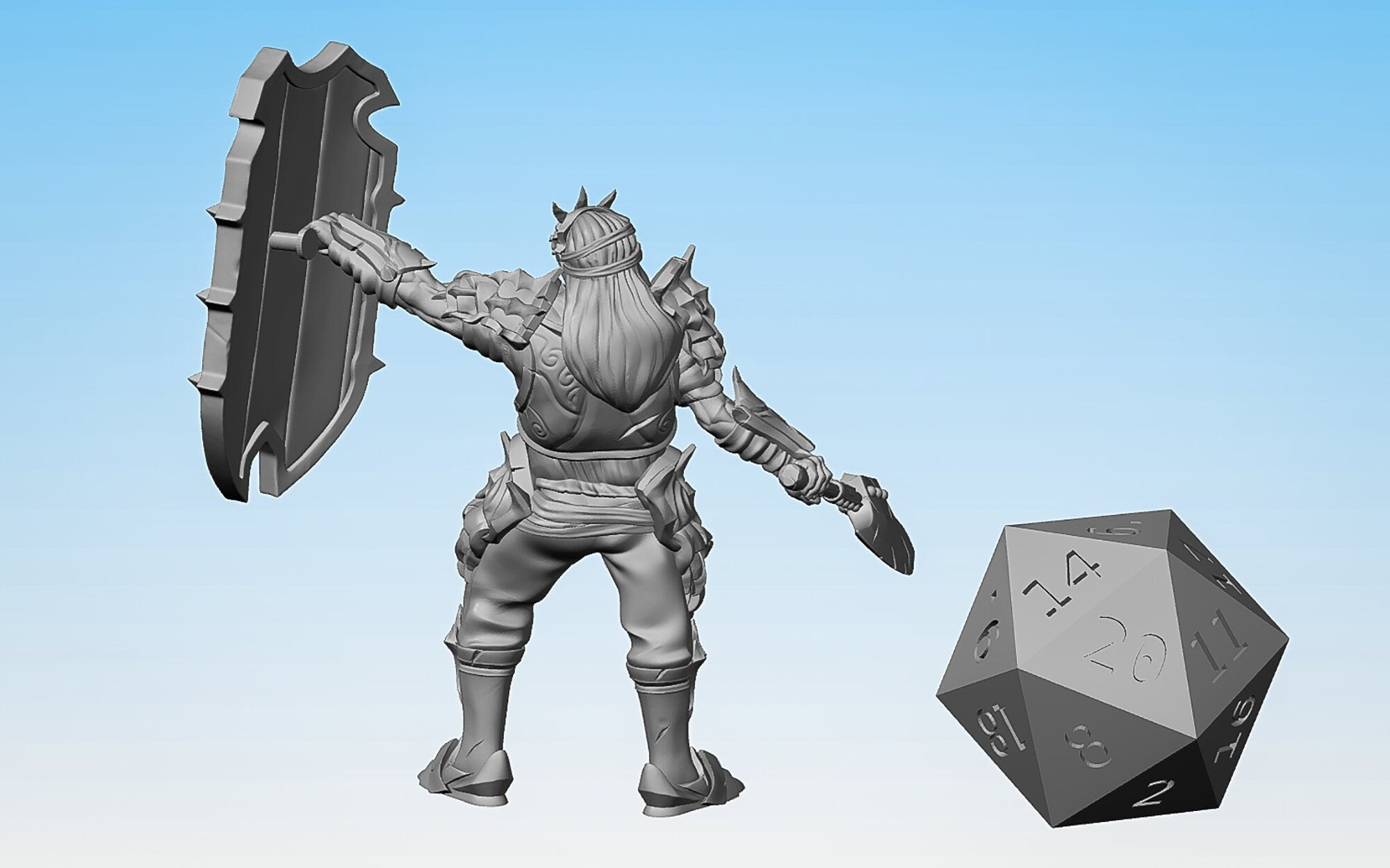 FIGHTER "Wasteland Marauder B" | Dungeons and Dragons | DnD | Pathfinder | Tabletop | RPG | Hero Size | 28 mm-Role Playing Miniatures