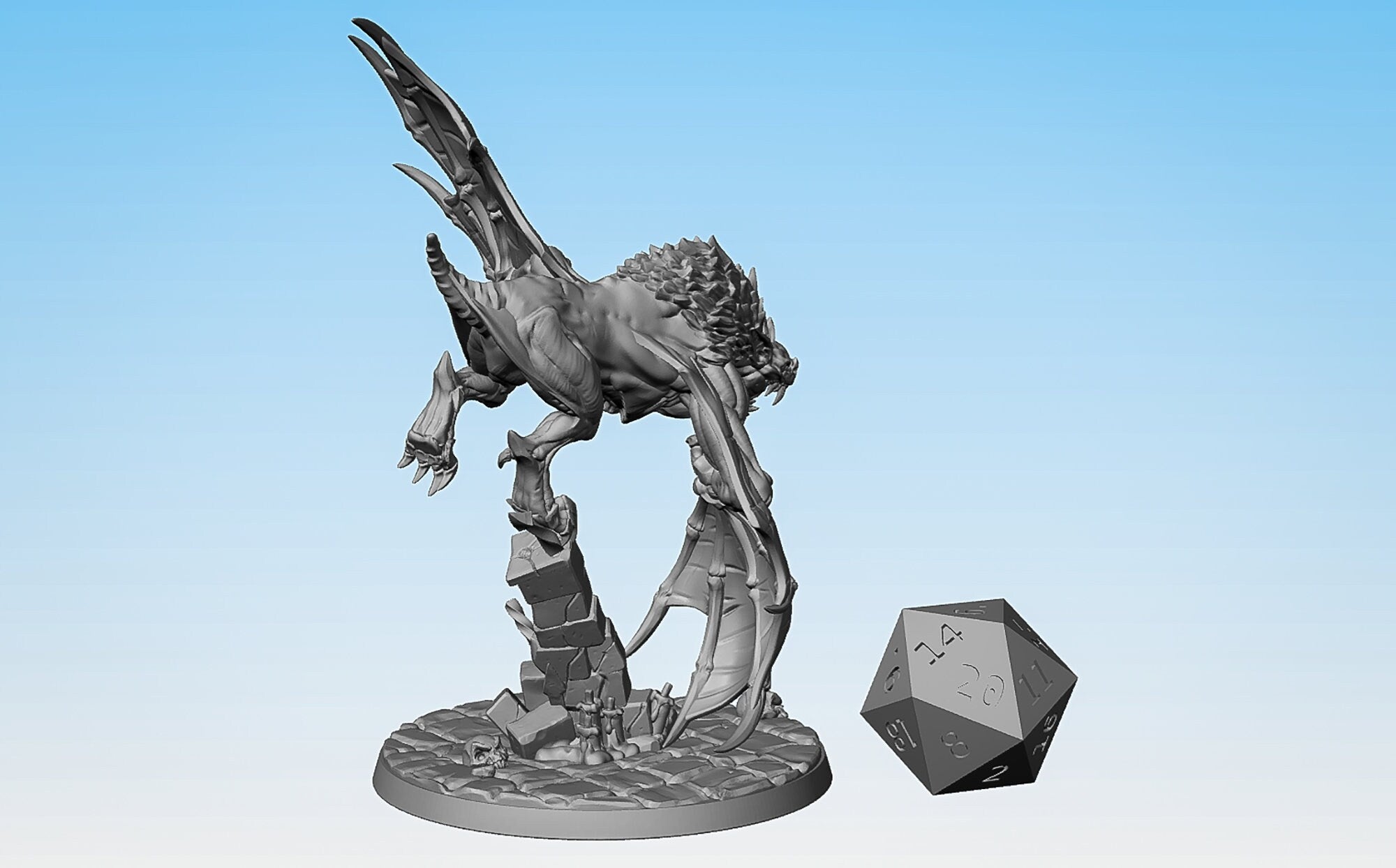 DIRE BAT "Bloodfiend B" | Dungeons and Dragons | DnD | Pathfinder | Tabletop | RPG | Hero Size | 28 mm-Role Playing Miniatures