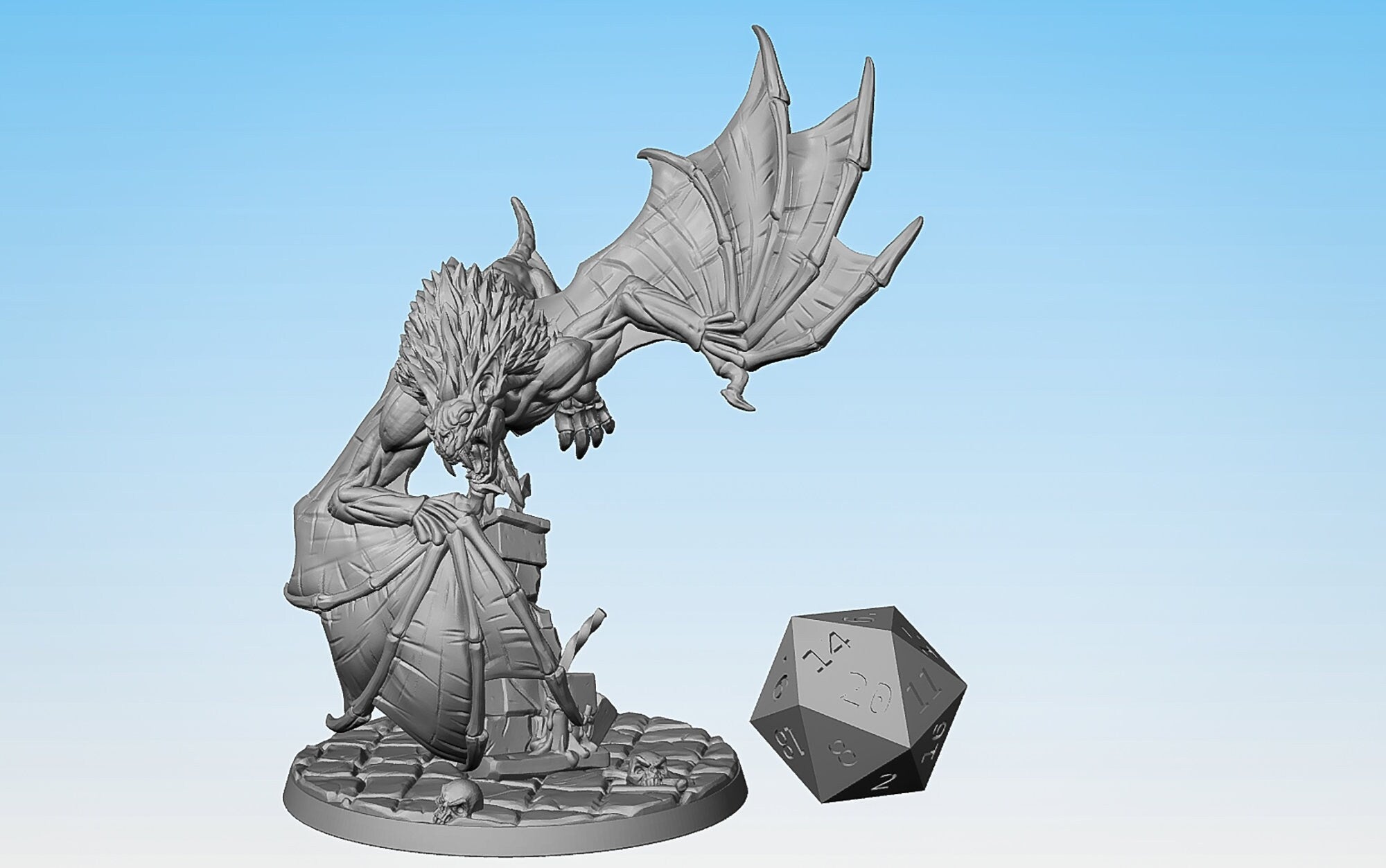 DIRE BAT "Bloodfiend B" | Dungeons and Dragons | DnD | Pathfinder | Tabletop | RPG | Hero Size | 28 mm-Role Playing Miniatures