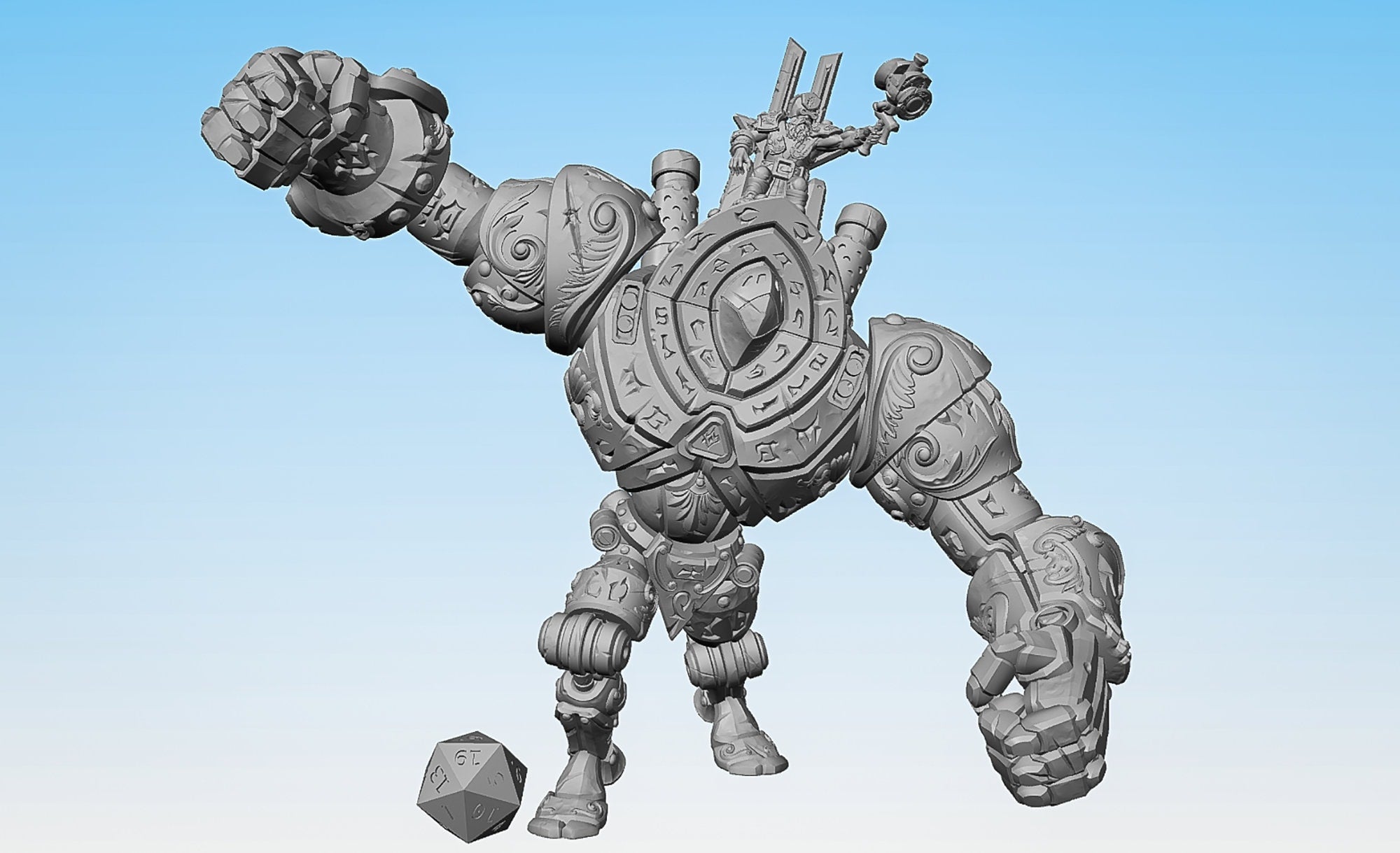 CONSTRUCT WALKER "Mounted" | Dungeons and Dragons | DnD | Pathfinder | Tabletop | RPG | Hero Size | 28 mm-Role Playing Miniatures