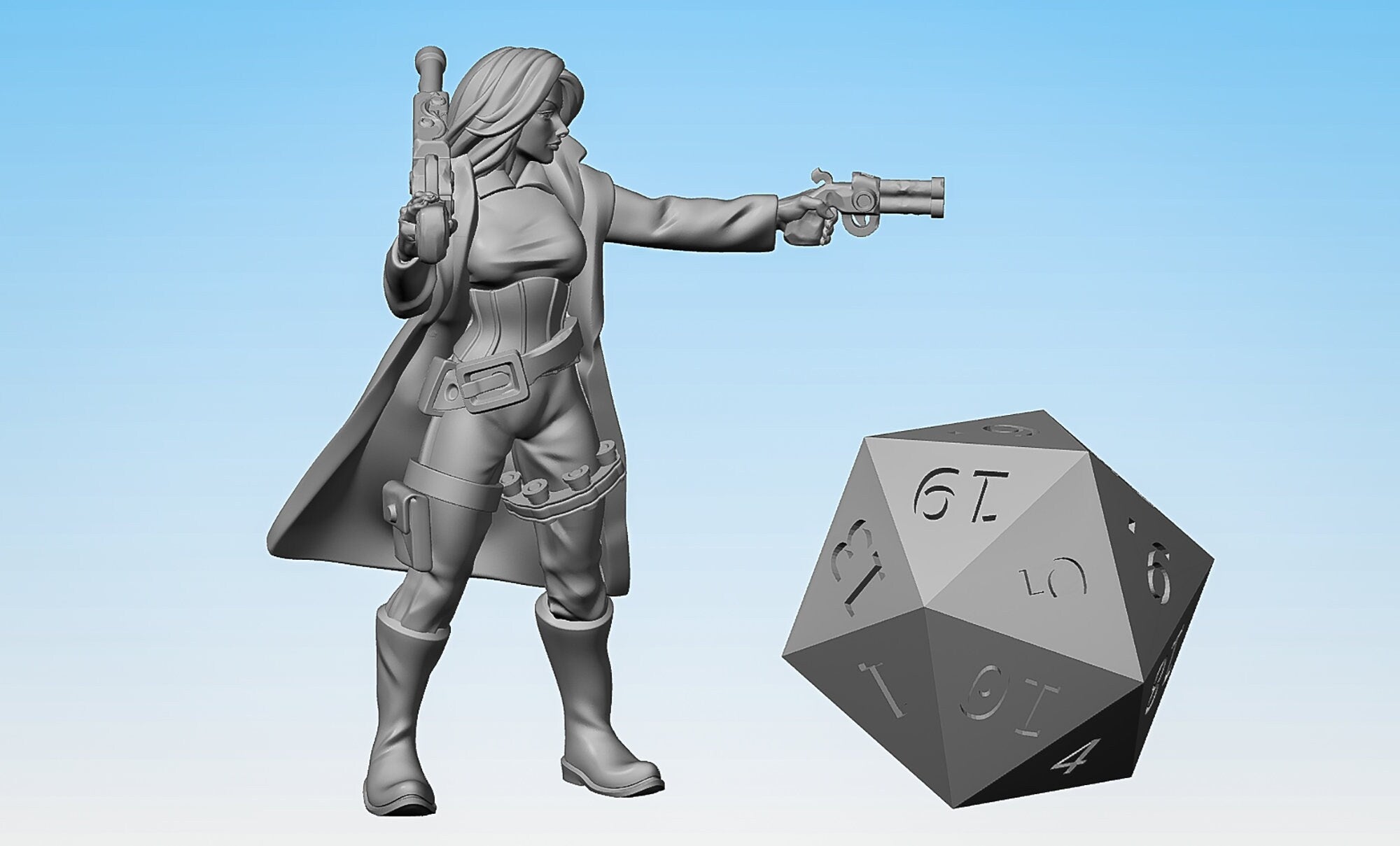 ARTIFICER "Gunslinger D" | Dungeons and Dragons | | DnD | Pathfinder | Tabletop | RPG | Hero Size | 28 mm-Role Playing Miniatures