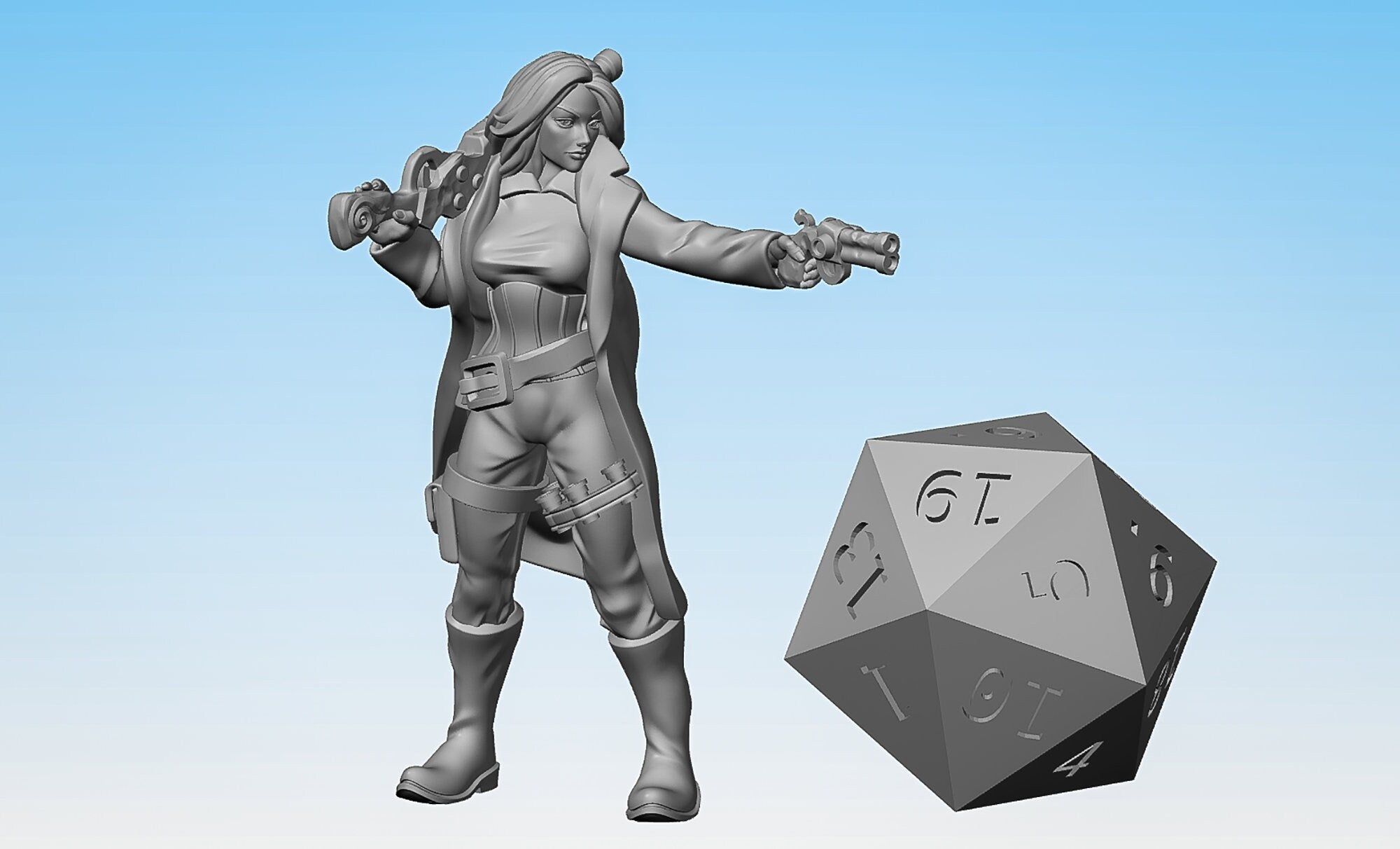 ARTIFICER "Gunslinger D" | Dungeons and Dragons | | DnD | Pathfinder | Tabletop | RPG | Hero Size | 28 mm-Role Playing Miniatures