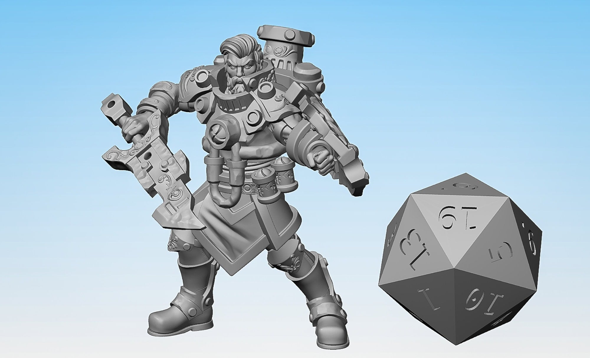ARTIFICER "Battle Smith Shield 01" (4 Versions)-Role Playing Miniatures