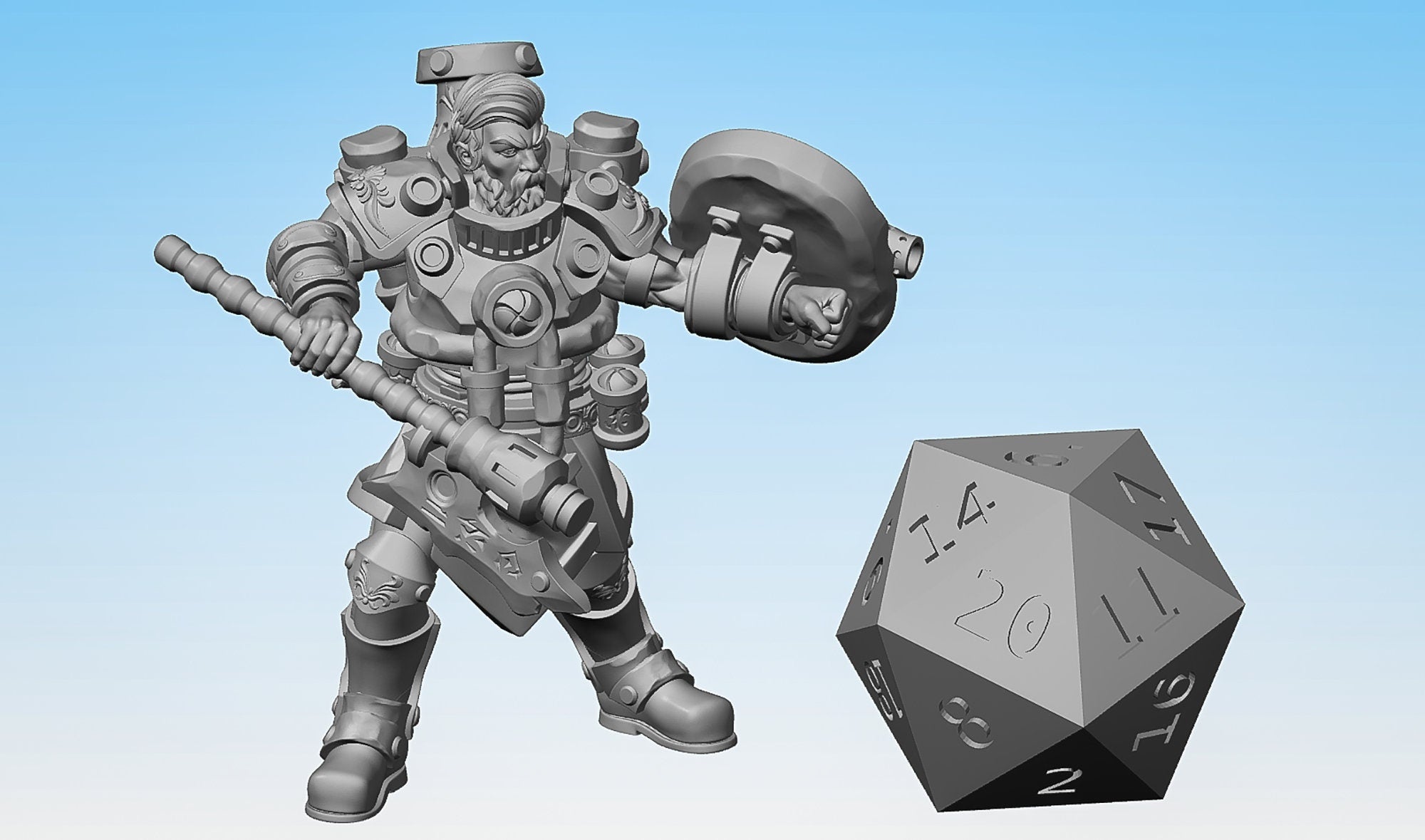 ARTIFICER "Battle Smith Shield 02" (4 Versions) | Dungeons and Dragons | DnD | Pathfinder | Tabletop | RPG | Hero Size | 28 mm-Role Playing Miniatures
