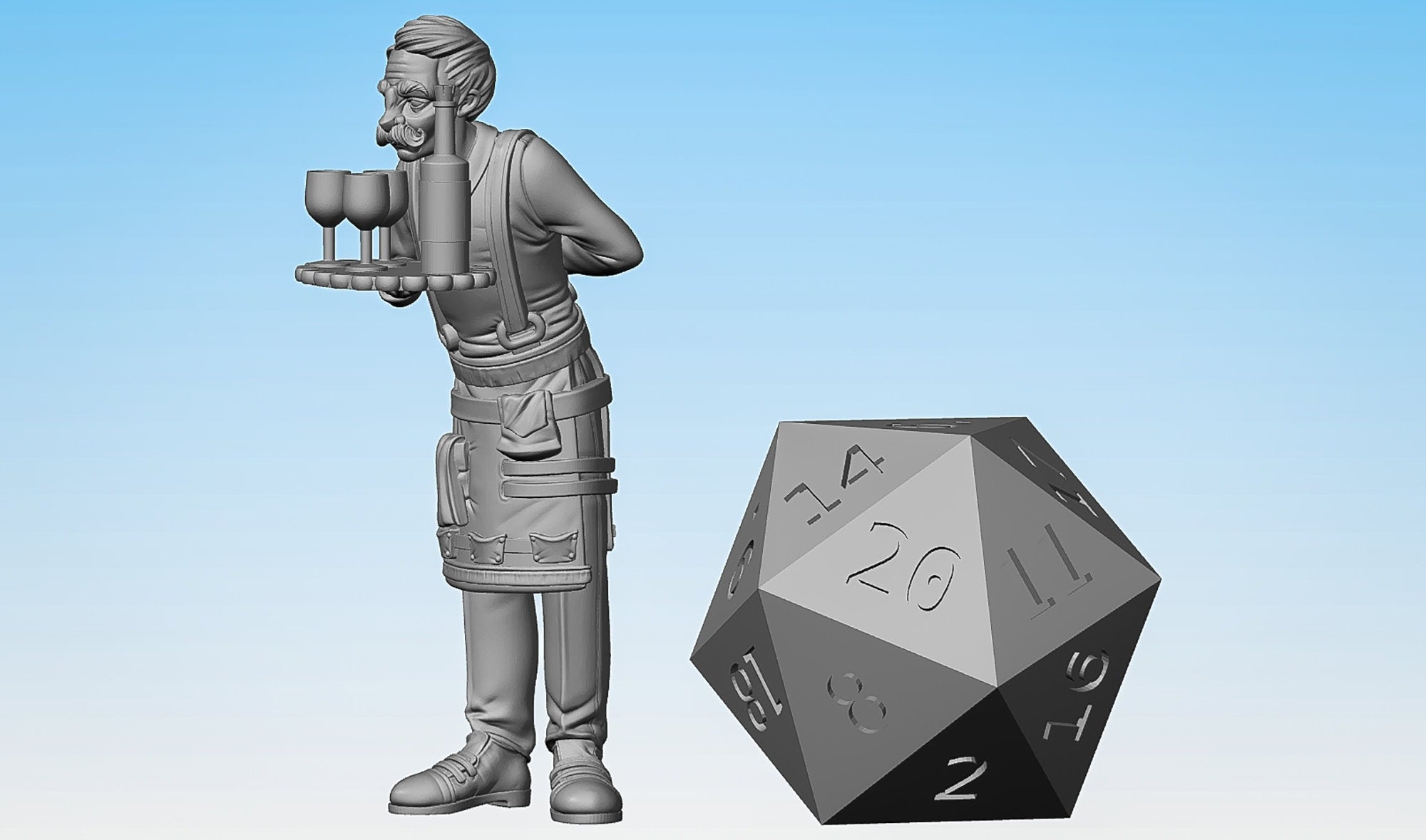 BUTLER "A" | Townsfolk Npc | Dungeons and Dragons | DnD | Pathfinder | Tabletop | RPG | Hero Size | 28 mm-Role Playing Miniatures