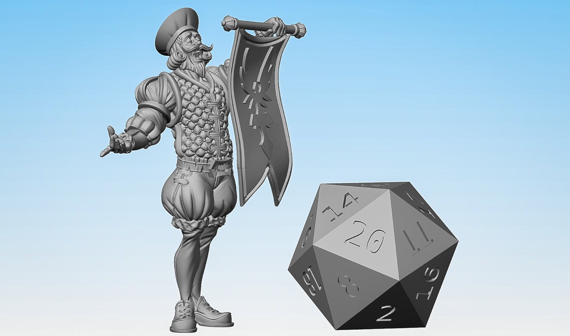ANNOUNCER "A" | Townsfolk Npc | Dungeons and Dragons | DnD | Pathfinder | Tabletop | RPG | Hero Size | 28 mm-Role Playing Miniatures