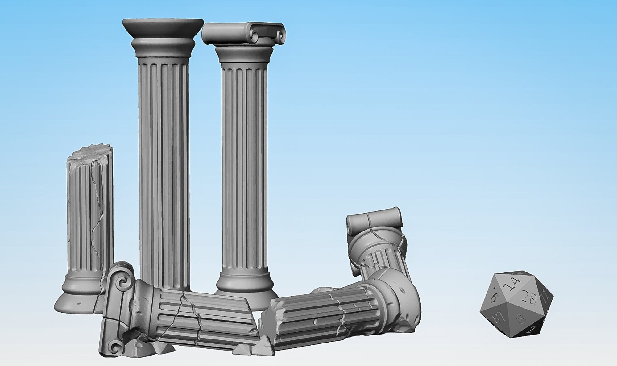 MINOTAUR COLUMNS (Minoc Columns) | Props | Dungeons and Dragons | DnD | Pathfinder | Tabletop | RPG | Hero Size | 28 mm-Role Playing Miniatures