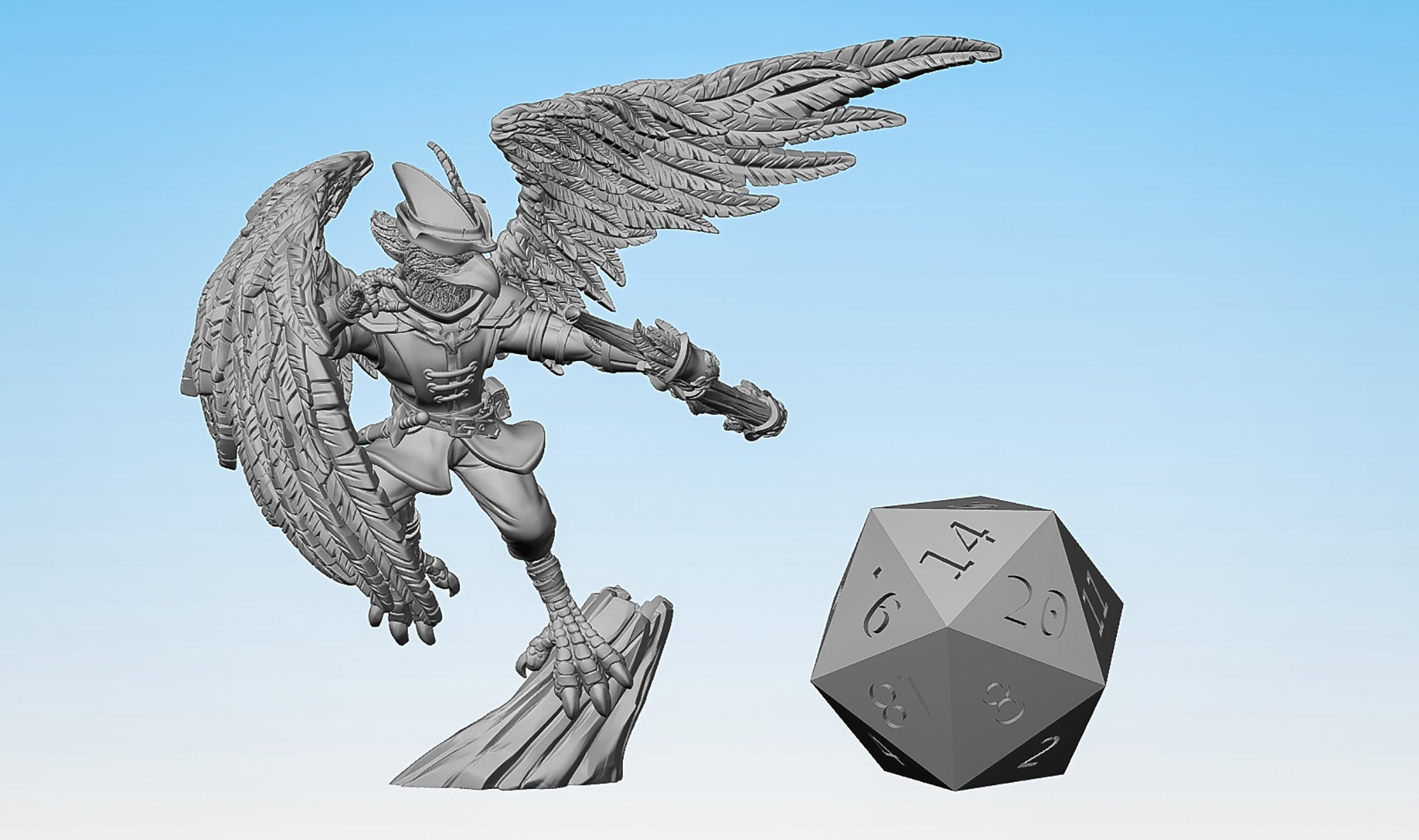 GRYPHKIN "Adventurer Ranger" | Dungeons and Dragons | DnD | Pathfinder | Tabletop | RPG | Hero Size | 28 mm-Role Playing Miniatures