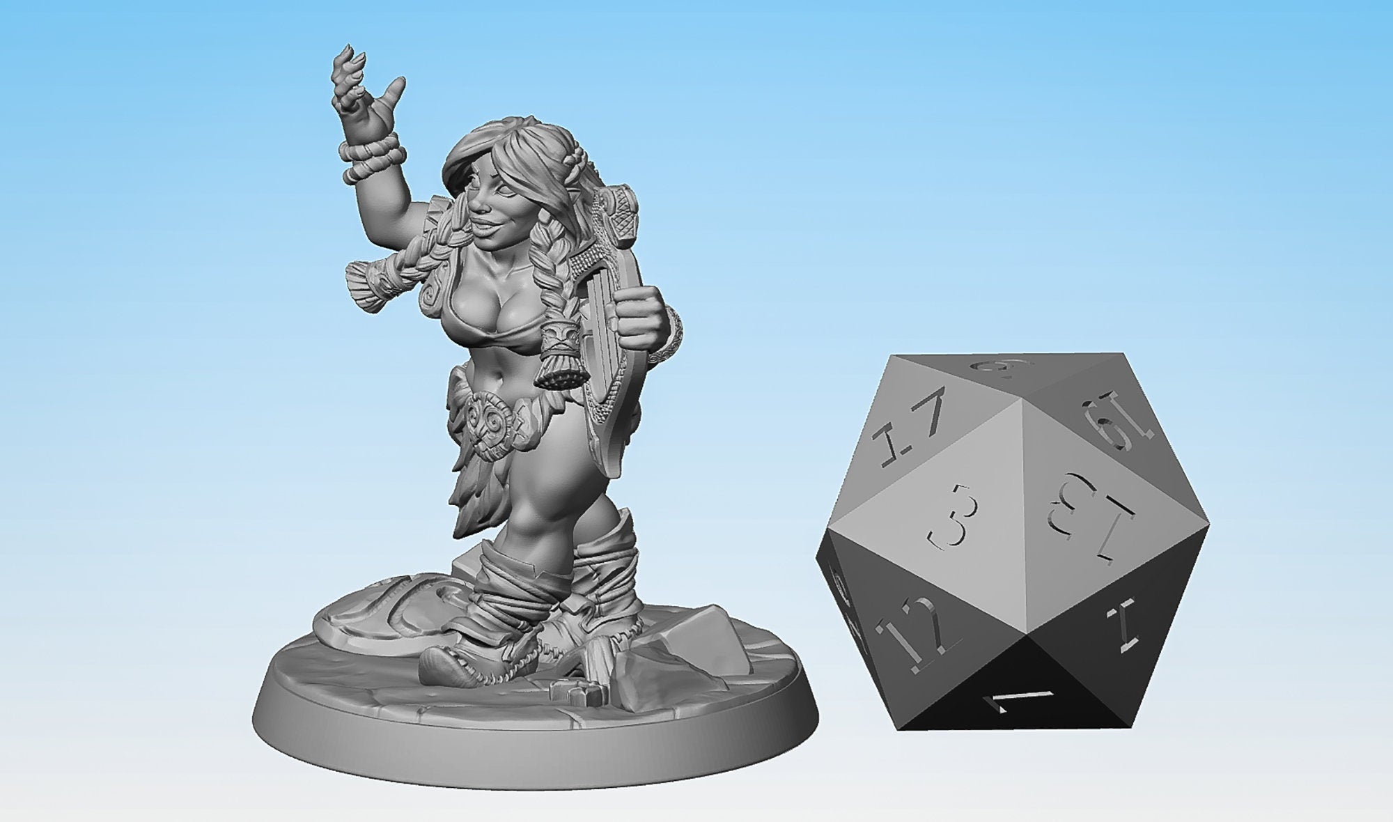 DWARVEN BARD (f) "Gudrun"-Role Playing Miniatures