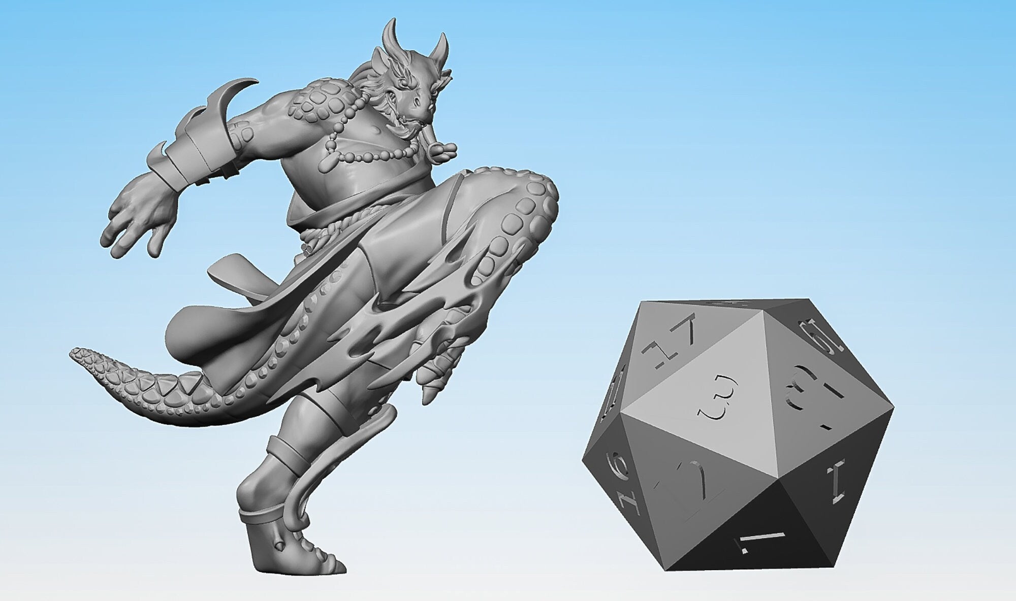 DRAGONBORN MONK "Lightning Claw"-Role Playing Miniatures