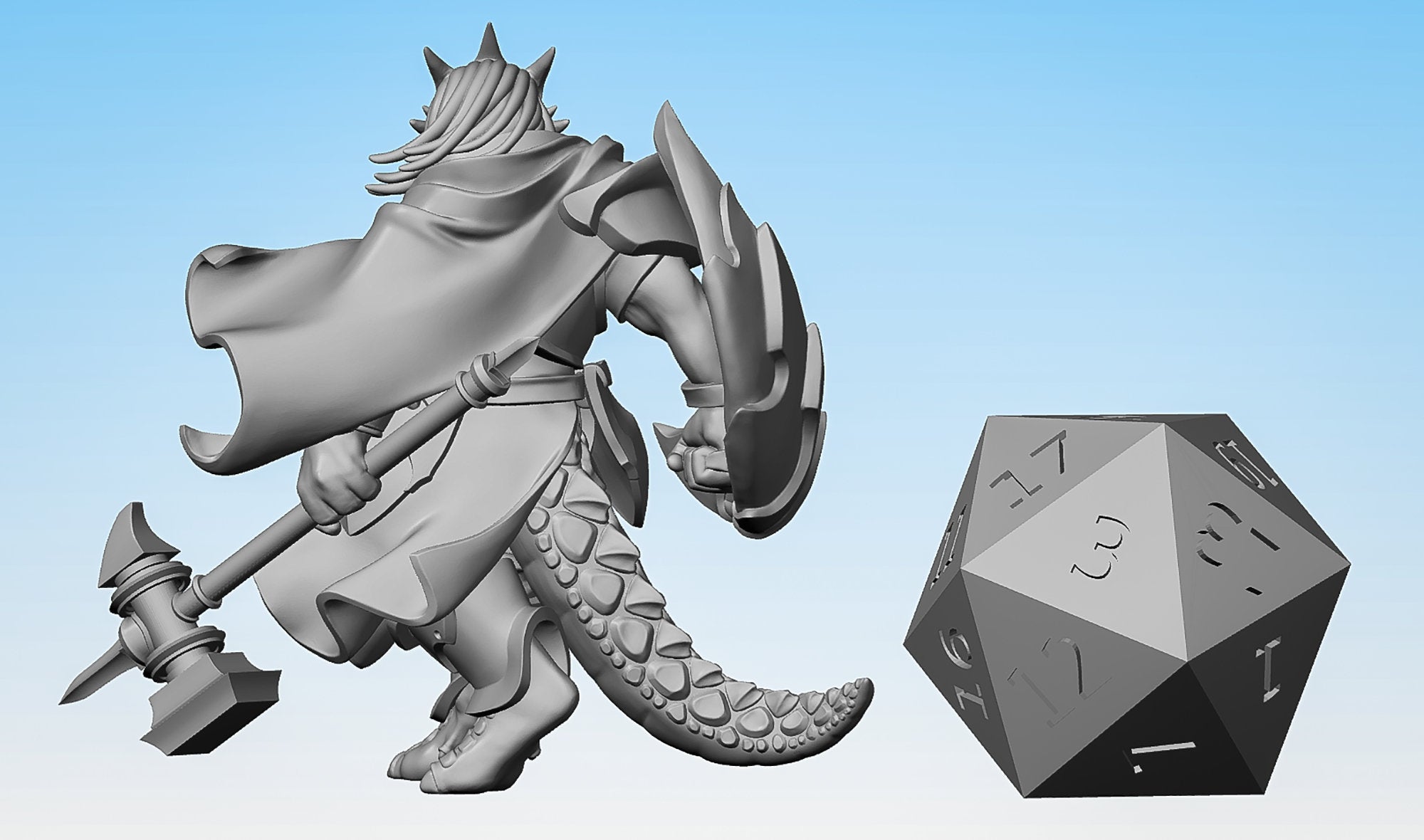 DRAGONBORN PALADIN "Shieldbreaker"-Role Playing Miniatures