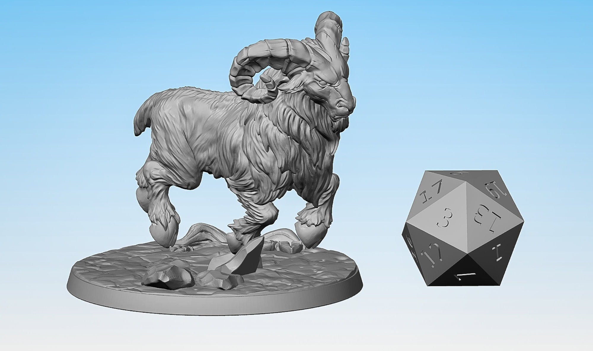 GIANT RAM (A) | Dungeons and Dragons | DnD | Pathfinder | Tabletop | RPAG | Hero Size | 28 mm-Role Playing Miniatures