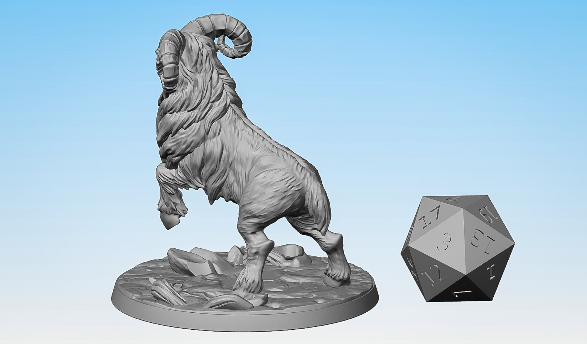 GIANT RAM (C) | Dungeons and Dragons | DnD | Pathfinder | Tabletop | RPAG | Hero Size | 28 mm-Role Playing Miniatures