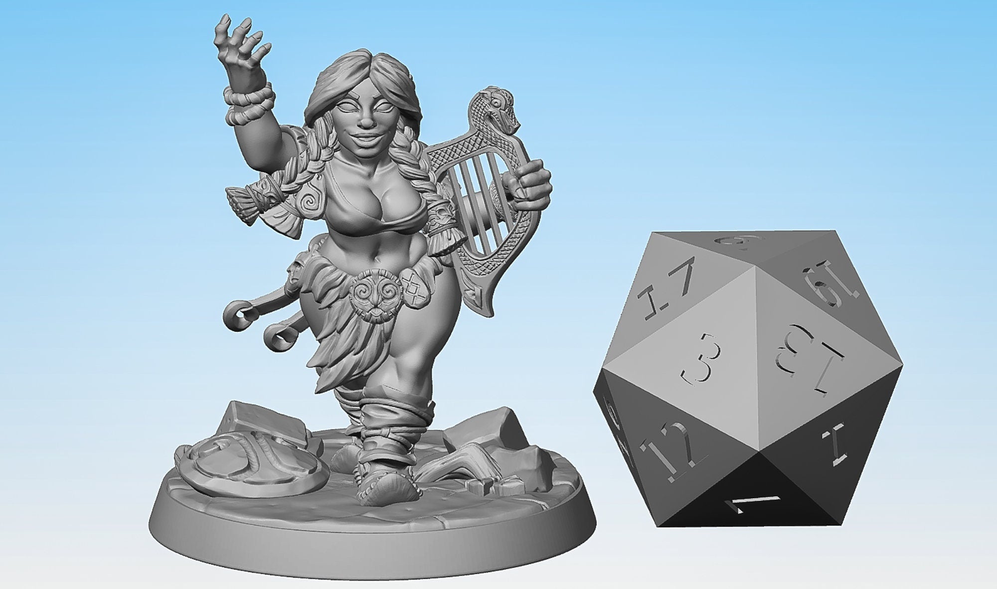 DWARVEN BARD (f) "Gudrun"-Role Playing Miniatures
