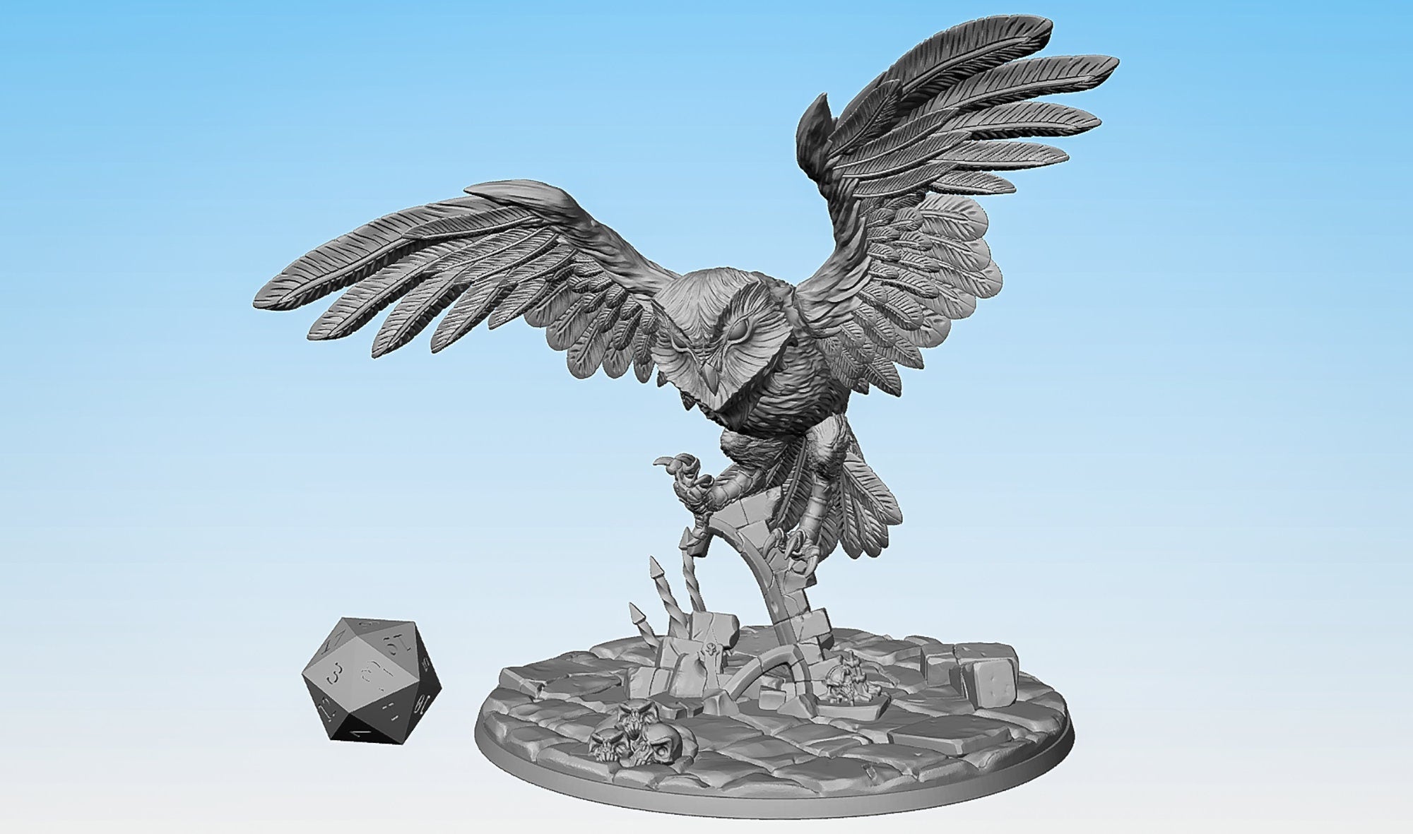 Boss DIRE OWL "Vampiric Barbajiann" | Dungeons and Dragons | DnD | Pathfinder | Tabletop | RPG | Hero Size | 28 mm-Role Playing Miniatures