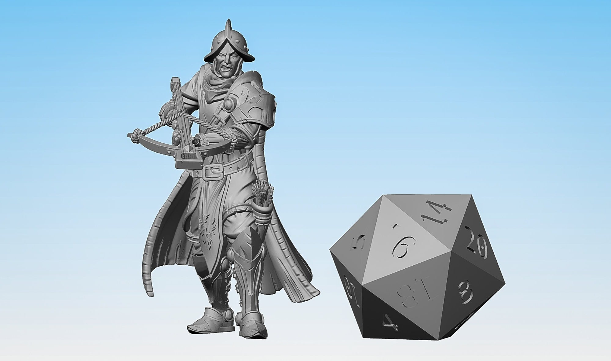 DUNGEON GUARD "Ranged Blue Cape Guard A"-Role Playing Miniatures