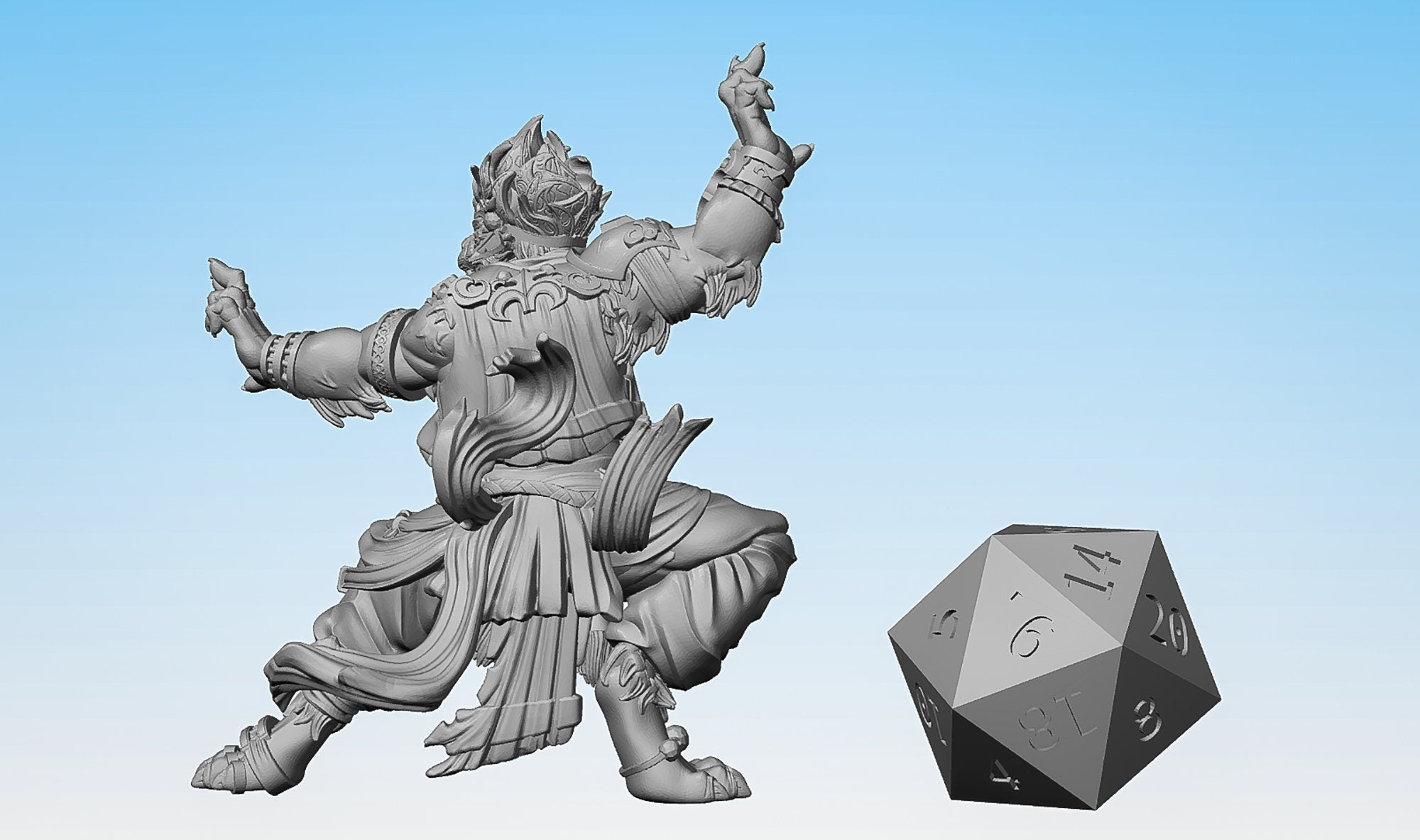 RAKSHASA "MONK" | Tabaxi | Dungeons and Dragons | DnD | Pathfinder | Tabletop | RPG | Hero Size | 28 mm-Role Playing Miniatures